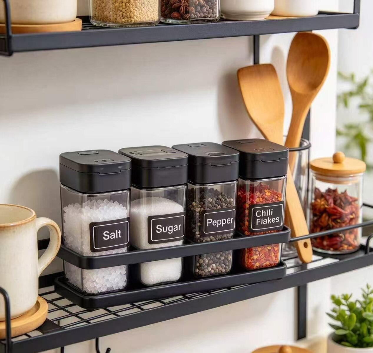 Ink Shadow Through Window 4-Piece Spice Jar Set 4
