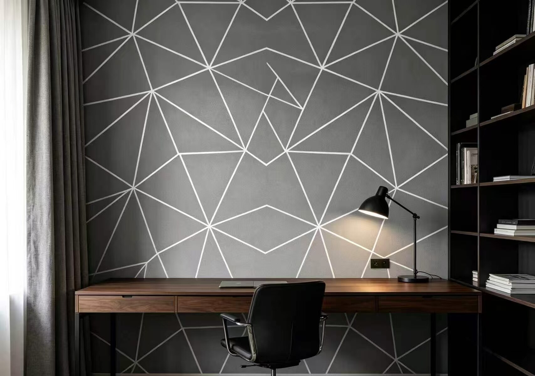 Gray and white line art wallpaper 4