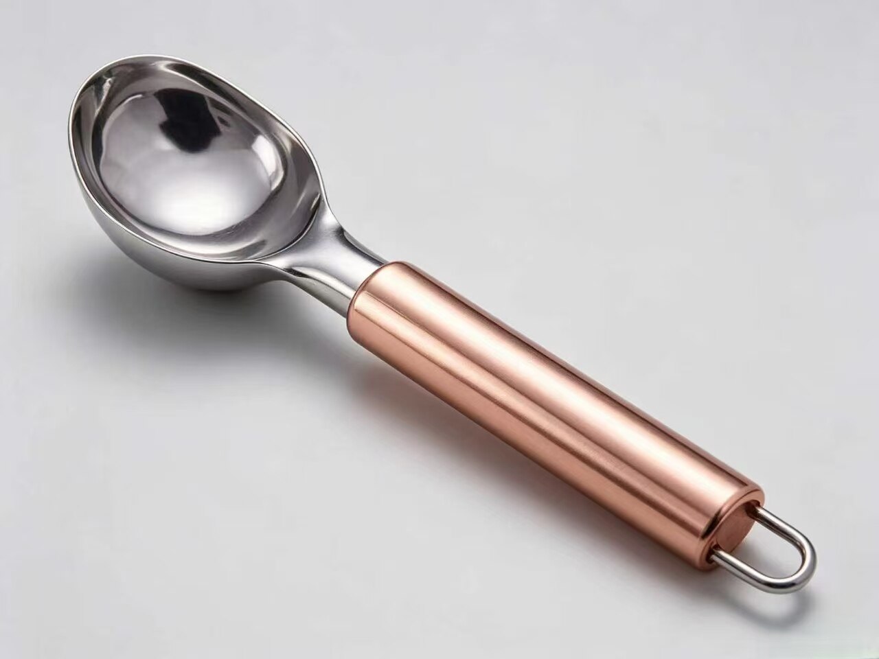 Heavy-Duty Rose Gold Stainless Steel Ice Cream Scoop