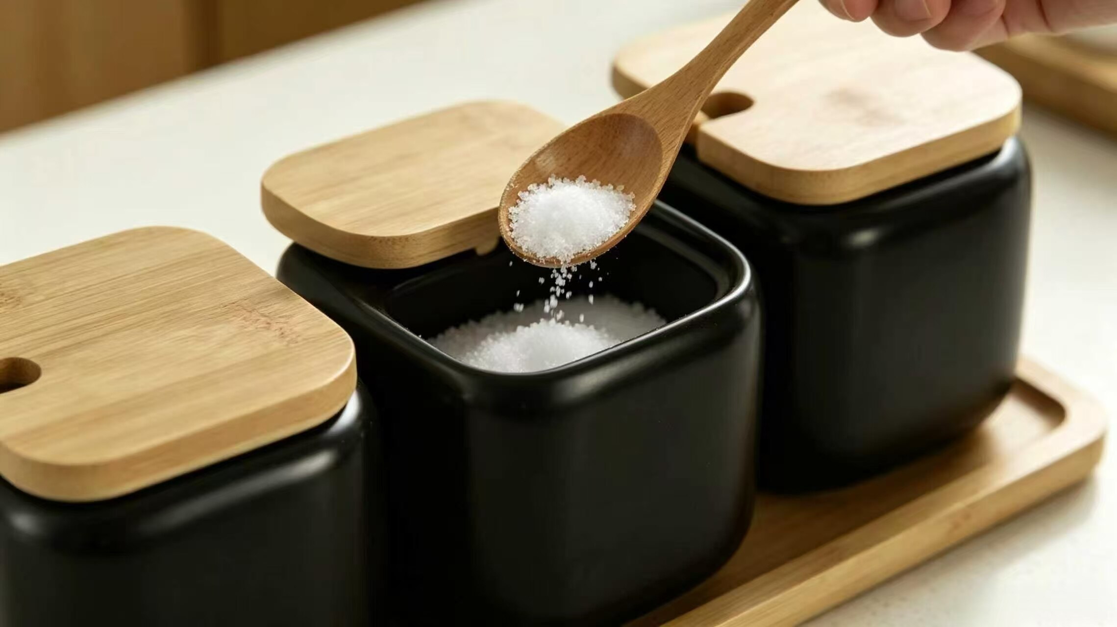 Suhai Square Wood Spice Jar 4