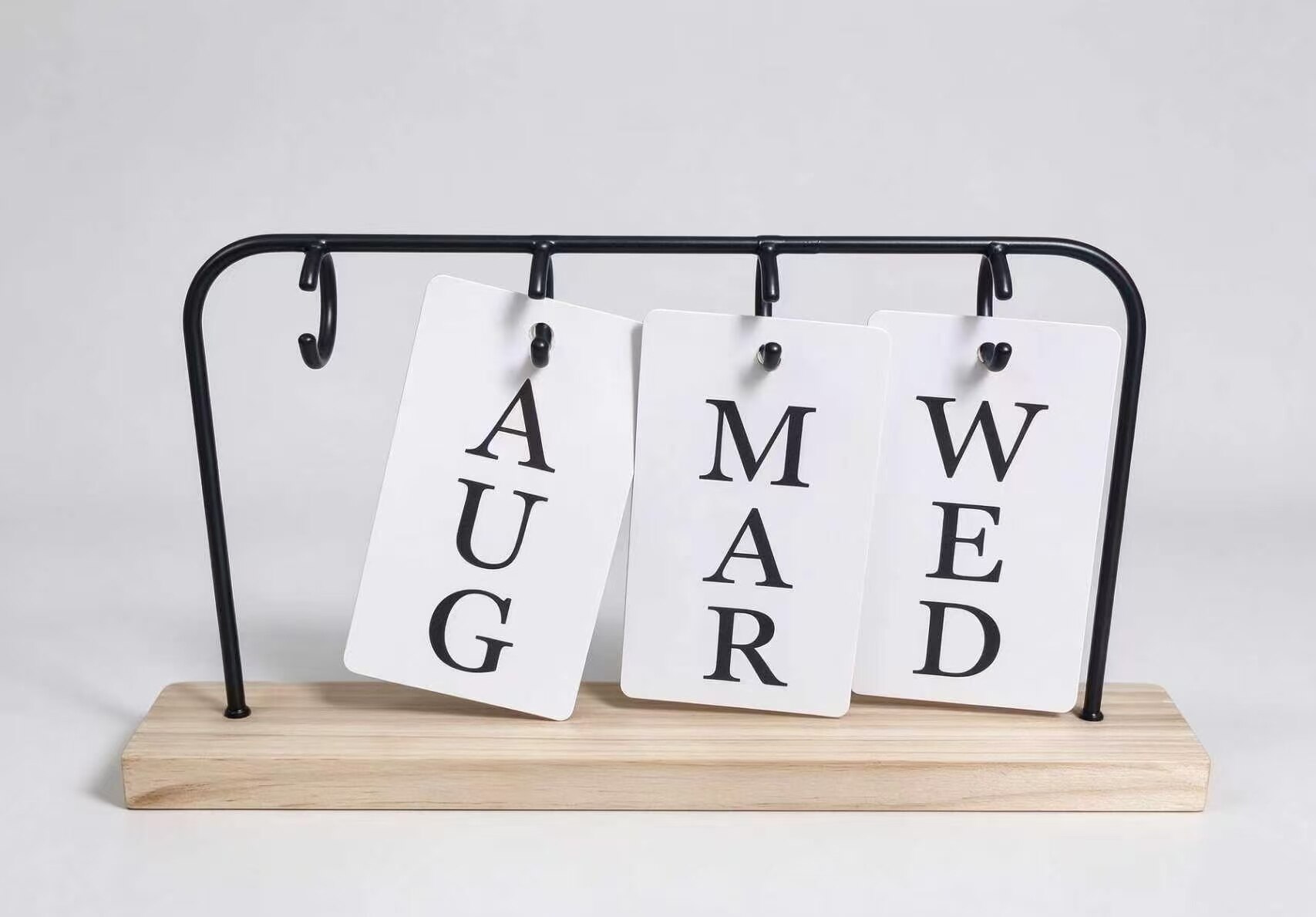Wood and Iron Card Calendar Stand