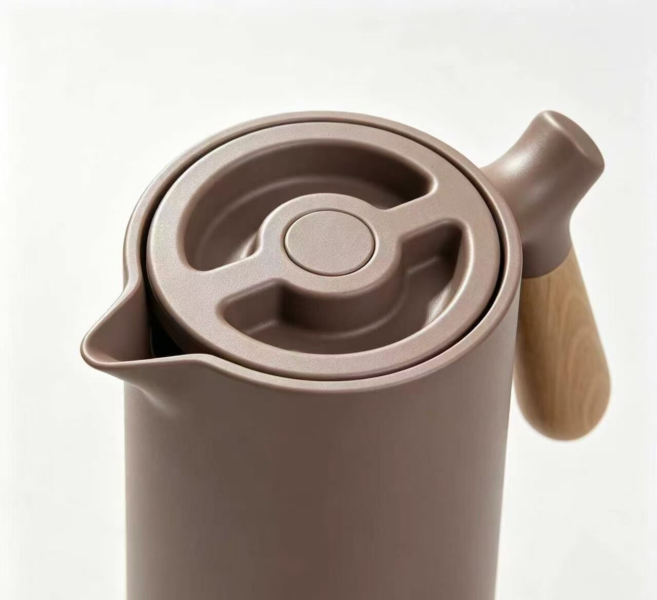 Alcohol-Free Coffee Wood-Handle Thermos 5