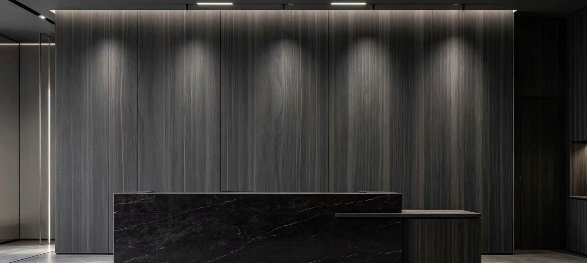 Dark Walnut Straight Grain Wall Sticker 2