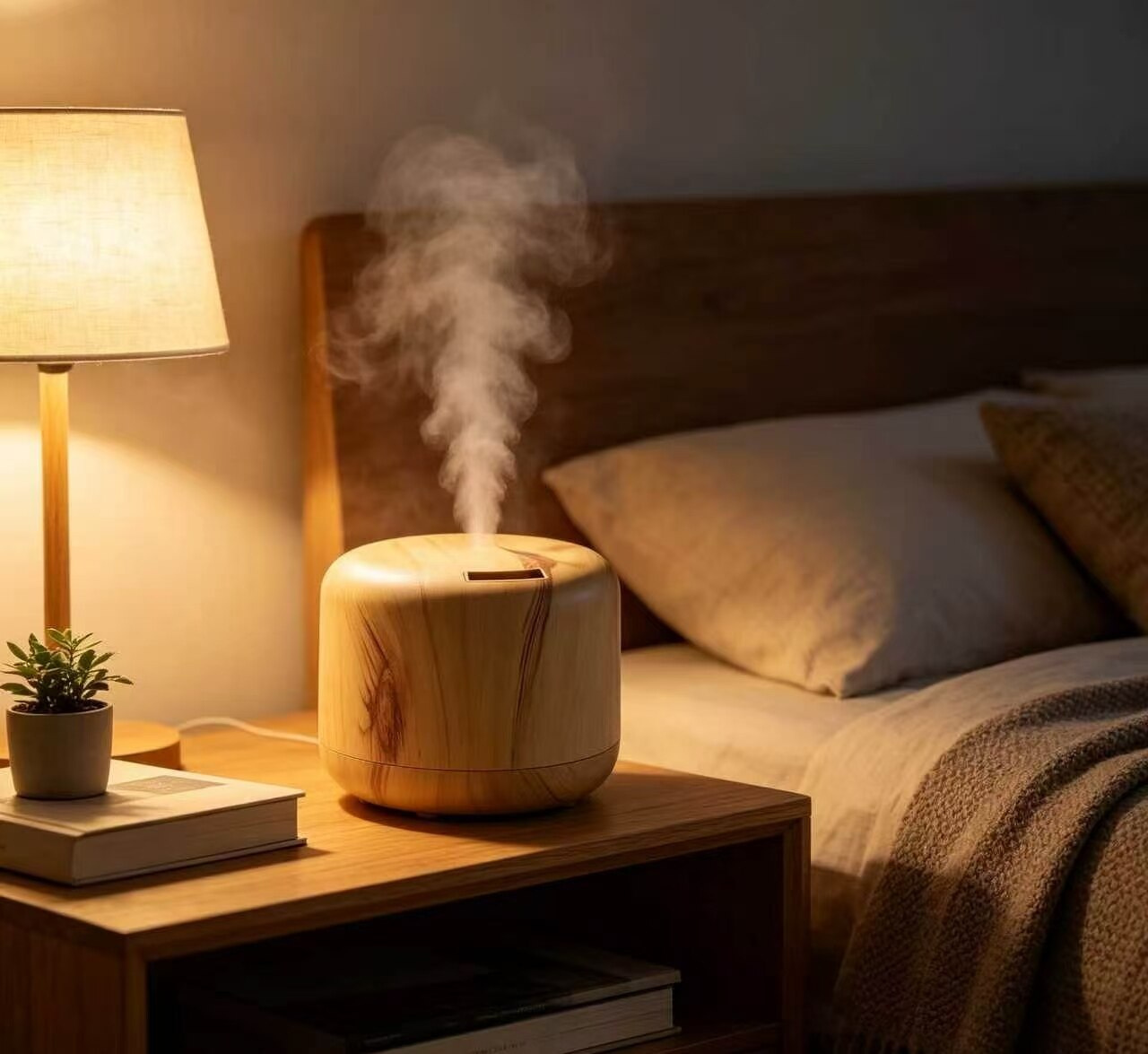 Wooden Quiet Oxygen Humidifier 2