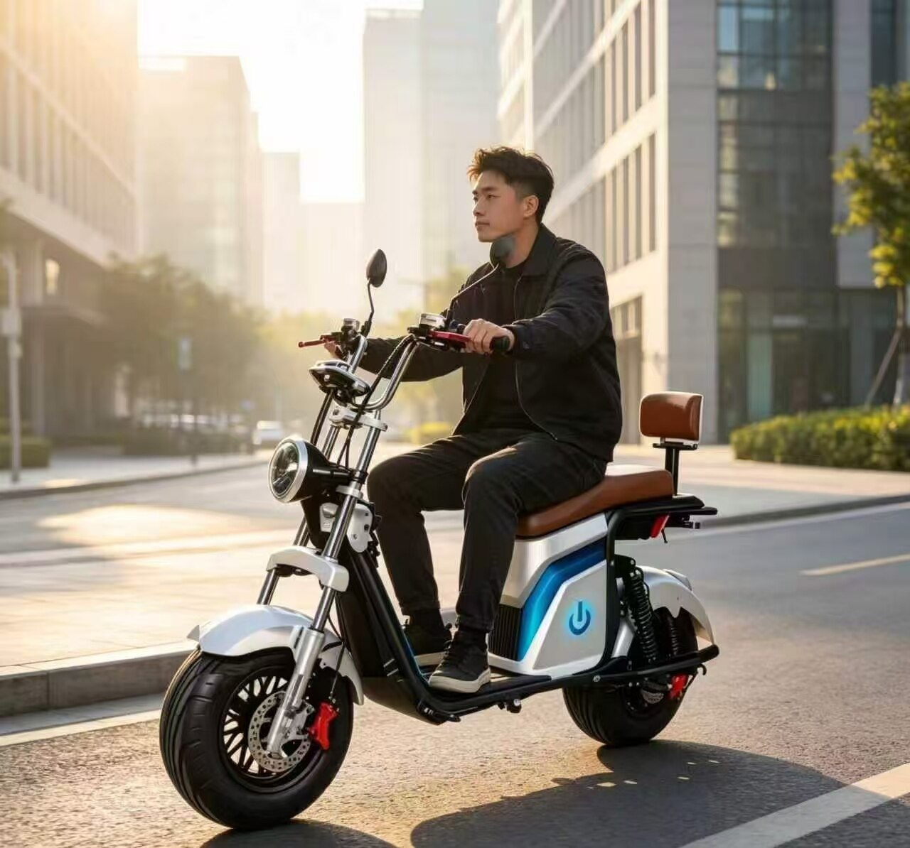 蓝光复古巡航电动车 3
