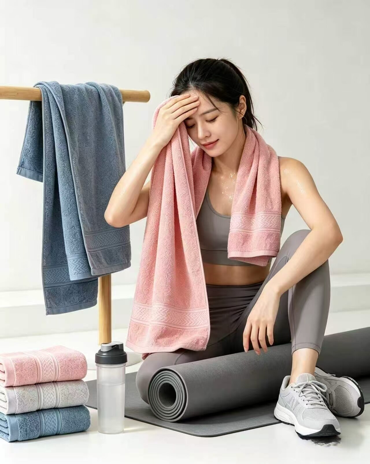 Cotton-polyester herringbone towel 3