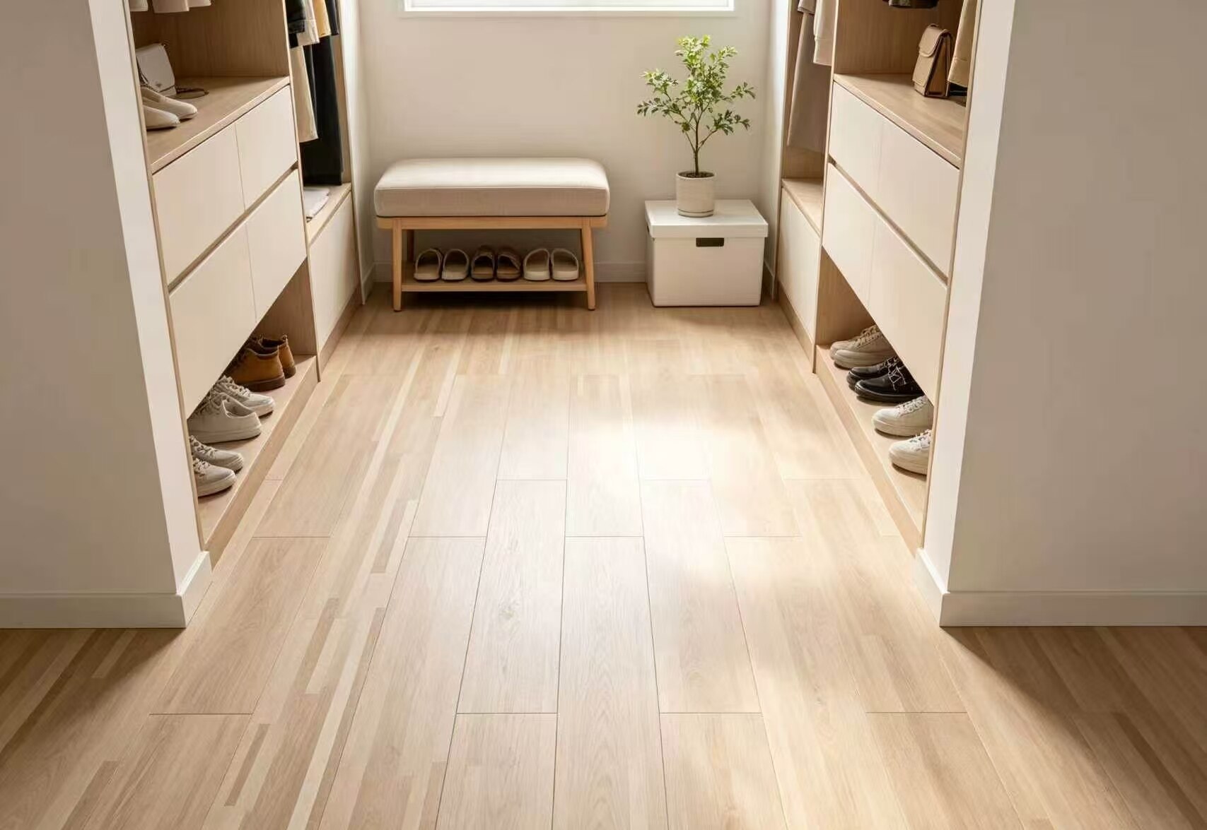 Japanese-style light wood grain floor sticker 2