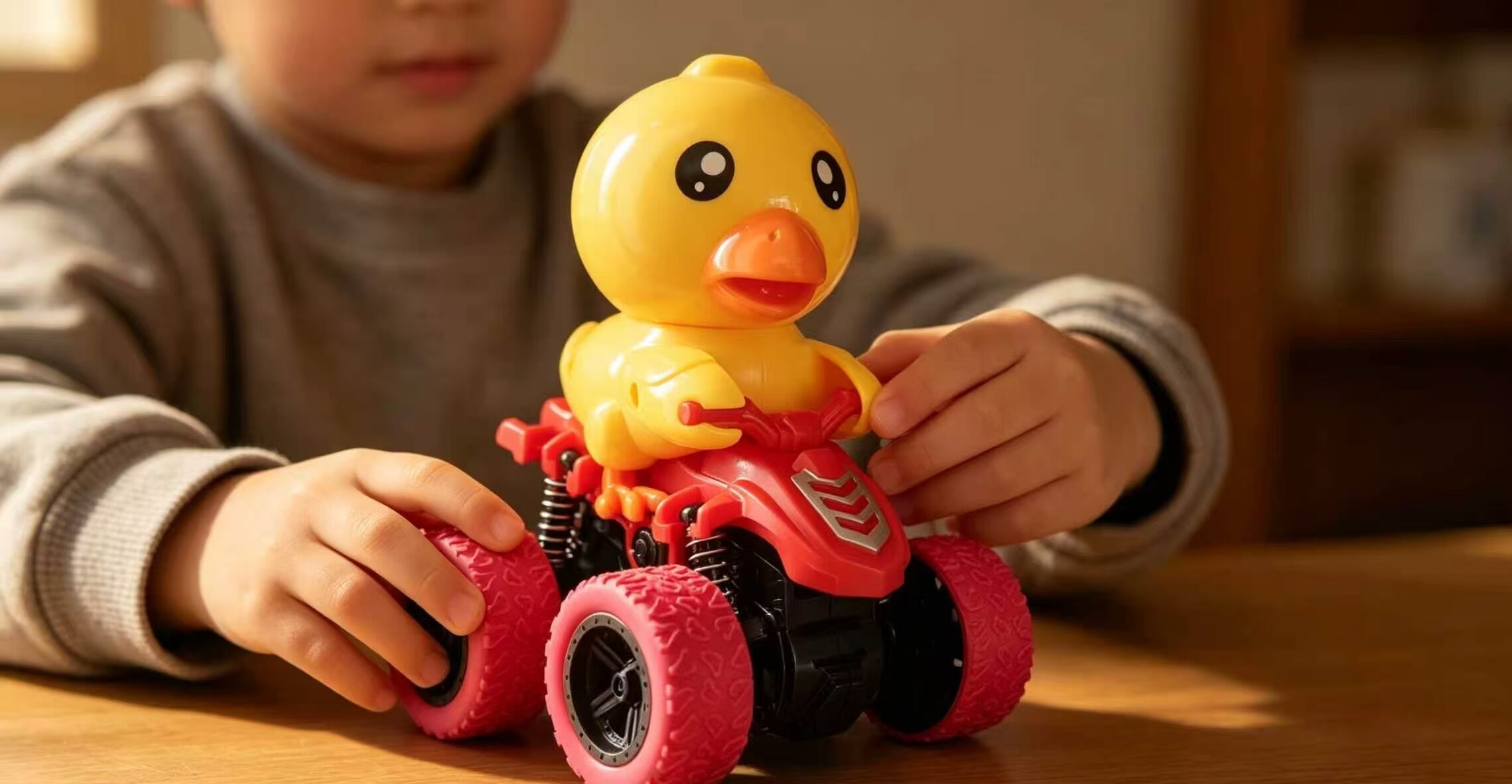 Big-Eyed Cute Duck Stunt Car 3