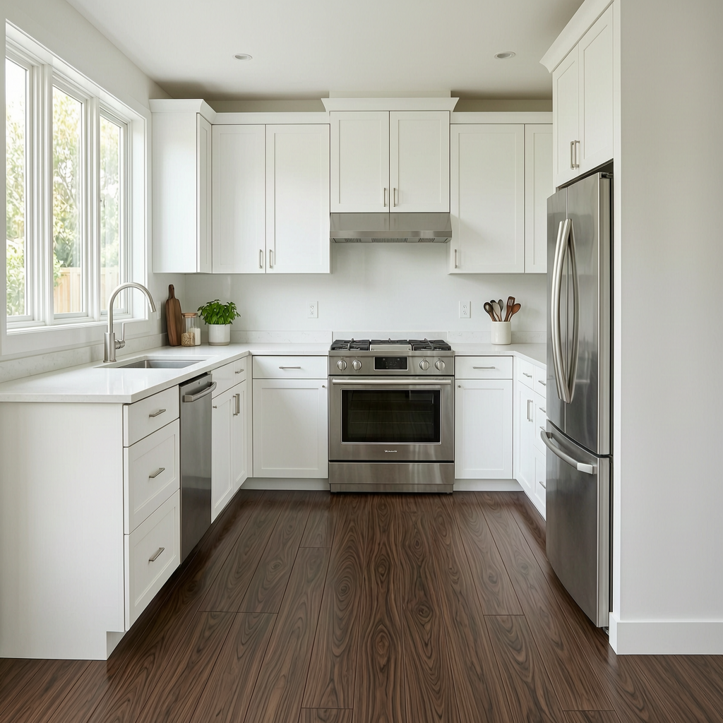 Vintage Walnut Wood Grain Self-Adhesive Floor Tiles 3