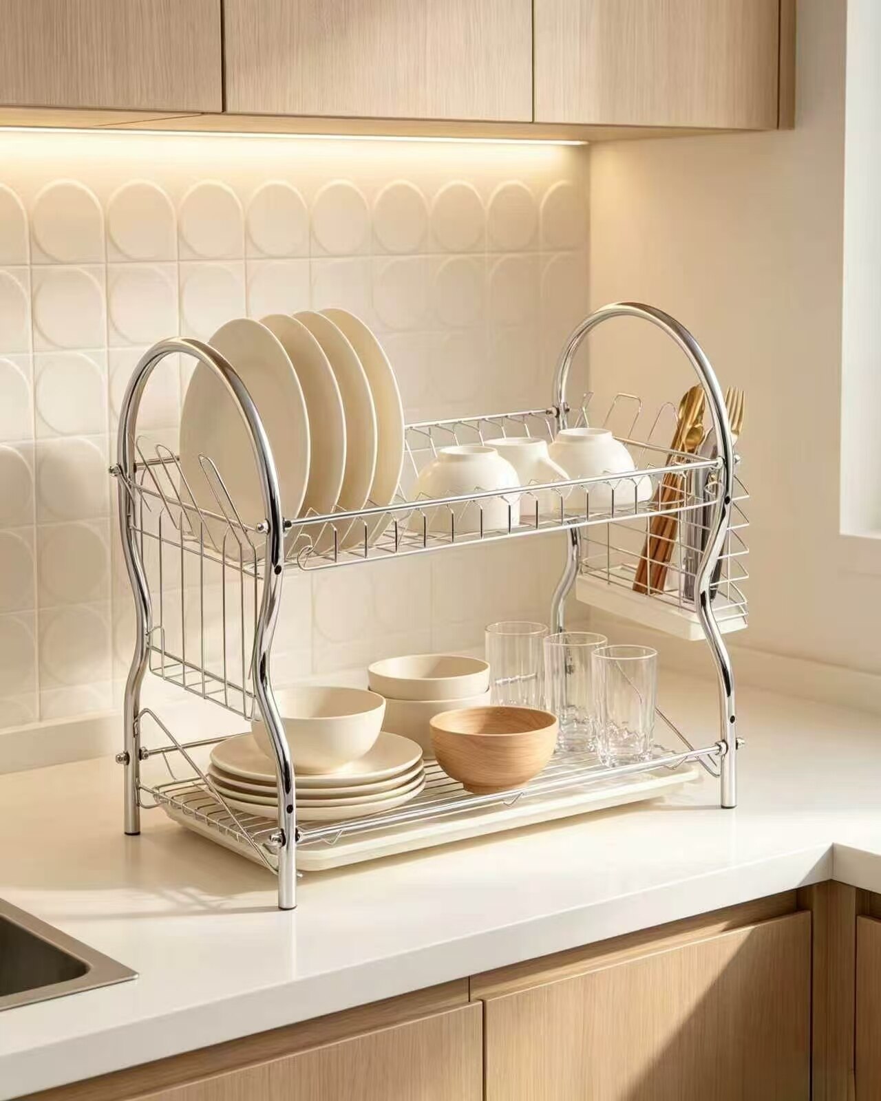 Two-Tier Metal Drain Rack 3