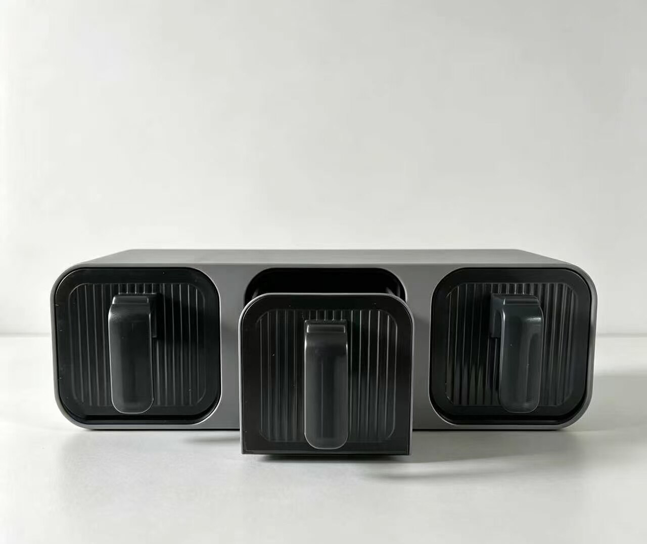 Gray Three-Compartment Pull-Out Storage Box 5