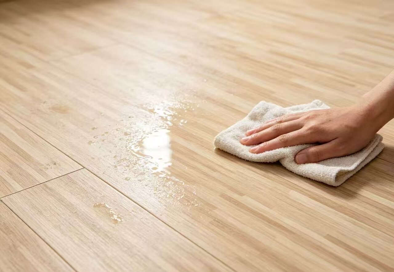 Japanese-style light wood grain floor sticker 5