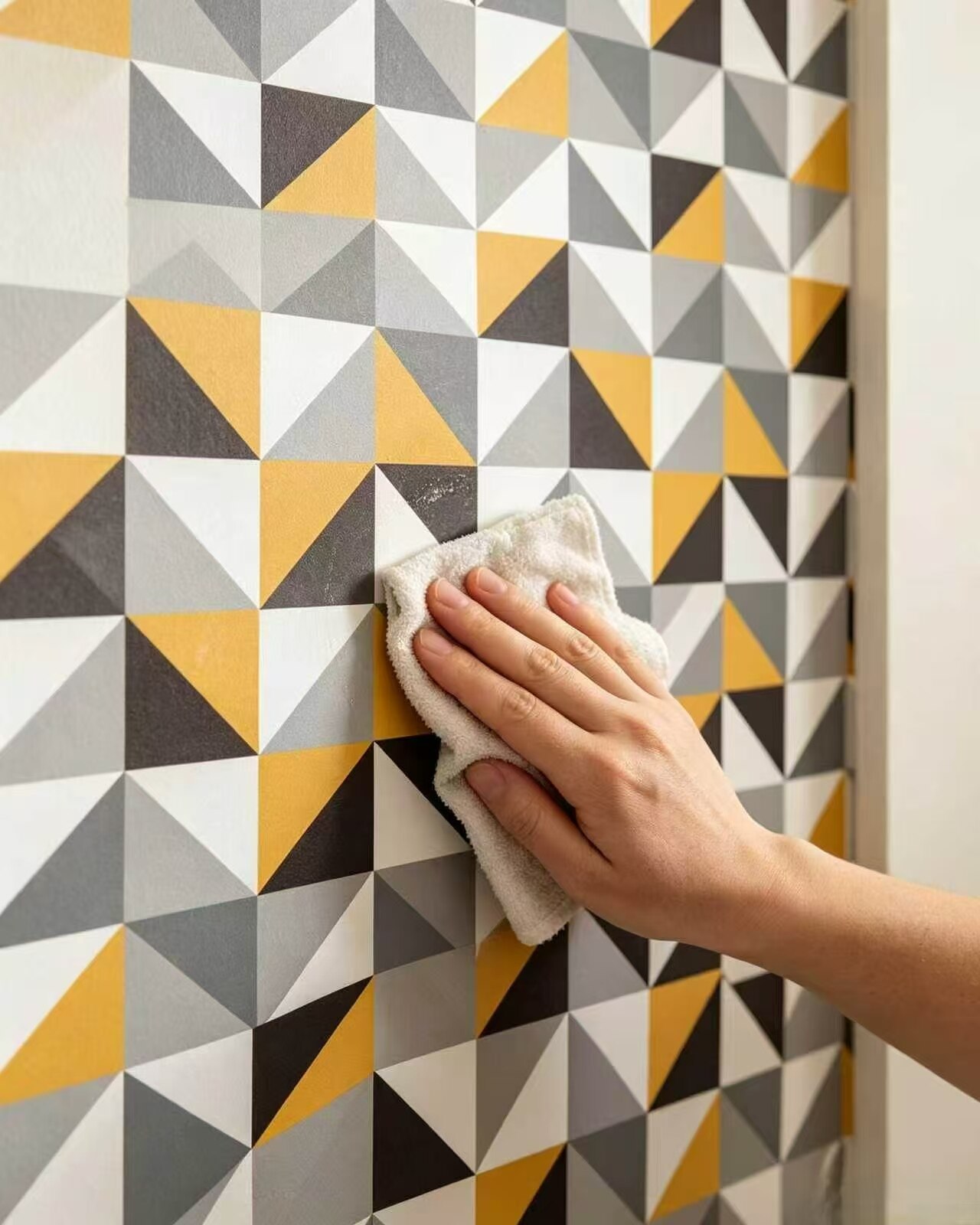 Modern Geometric Color-Block Wallpaper 5