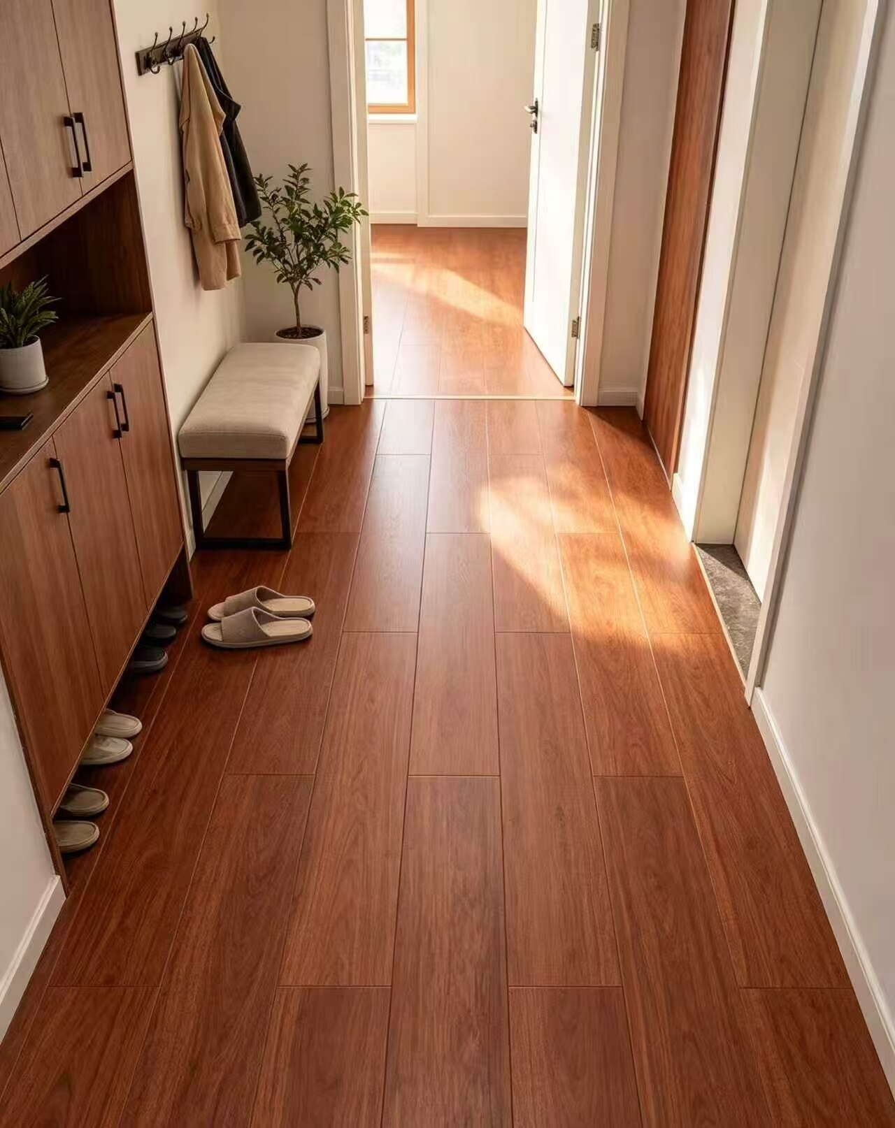 Vintage Red Oak Flooring Peel-and-Stick 2