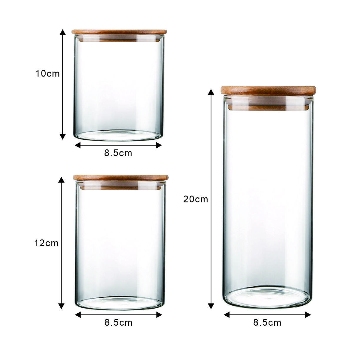 8-Piece Glass Jar Set with Wooden Lids 4