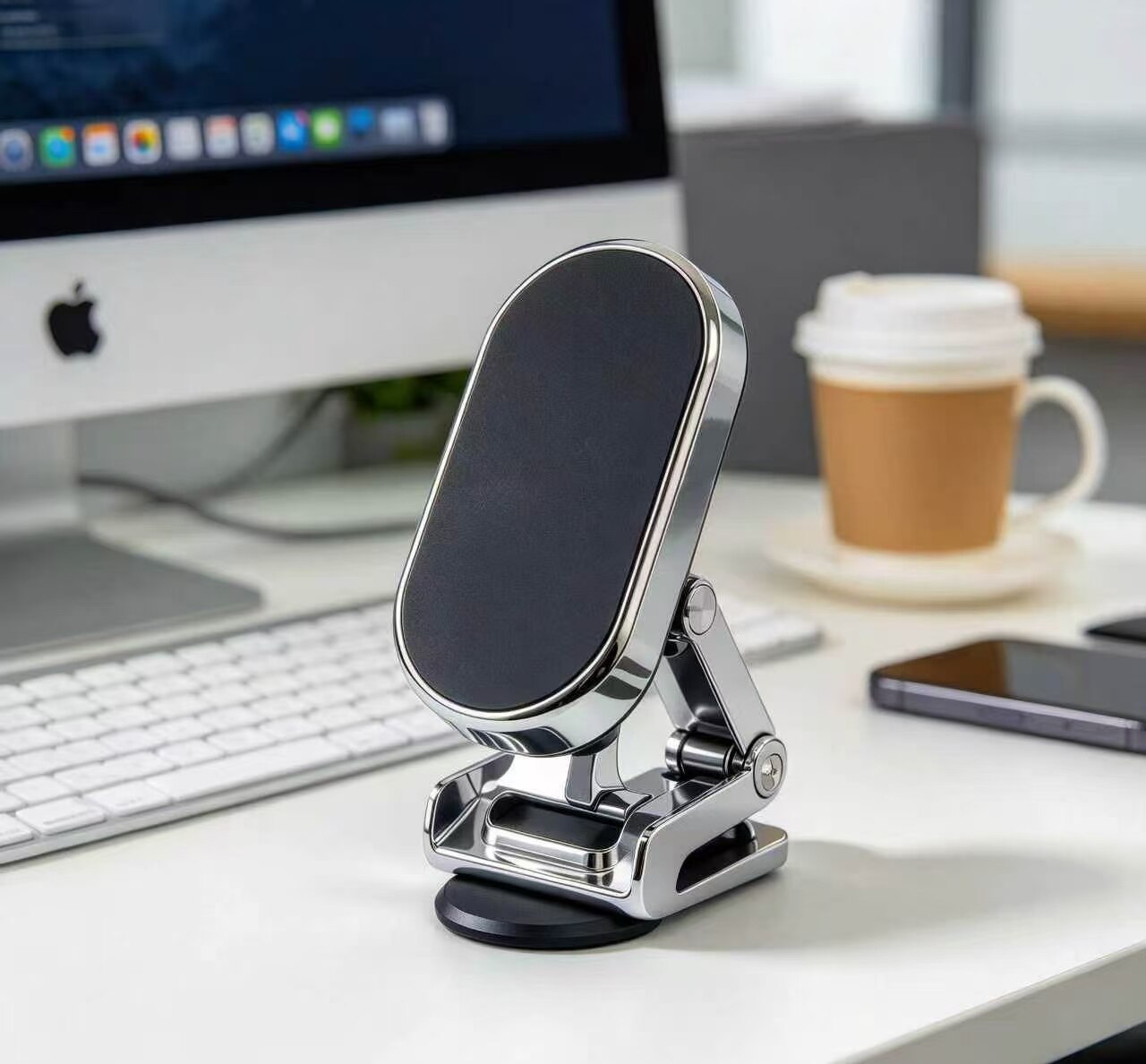 Silver-edged Obsidian Magnetic Stand 3