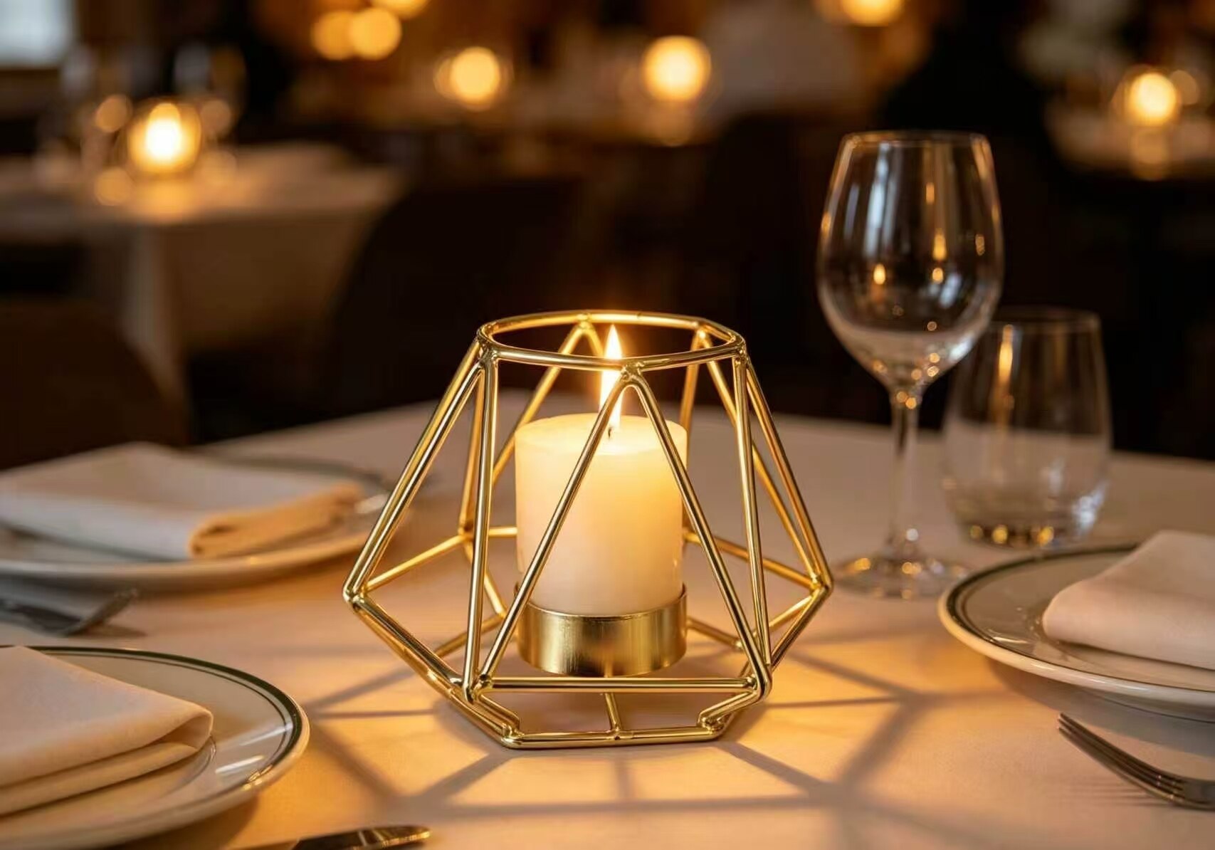 Gold Diamond-Quilted Candlestick 2