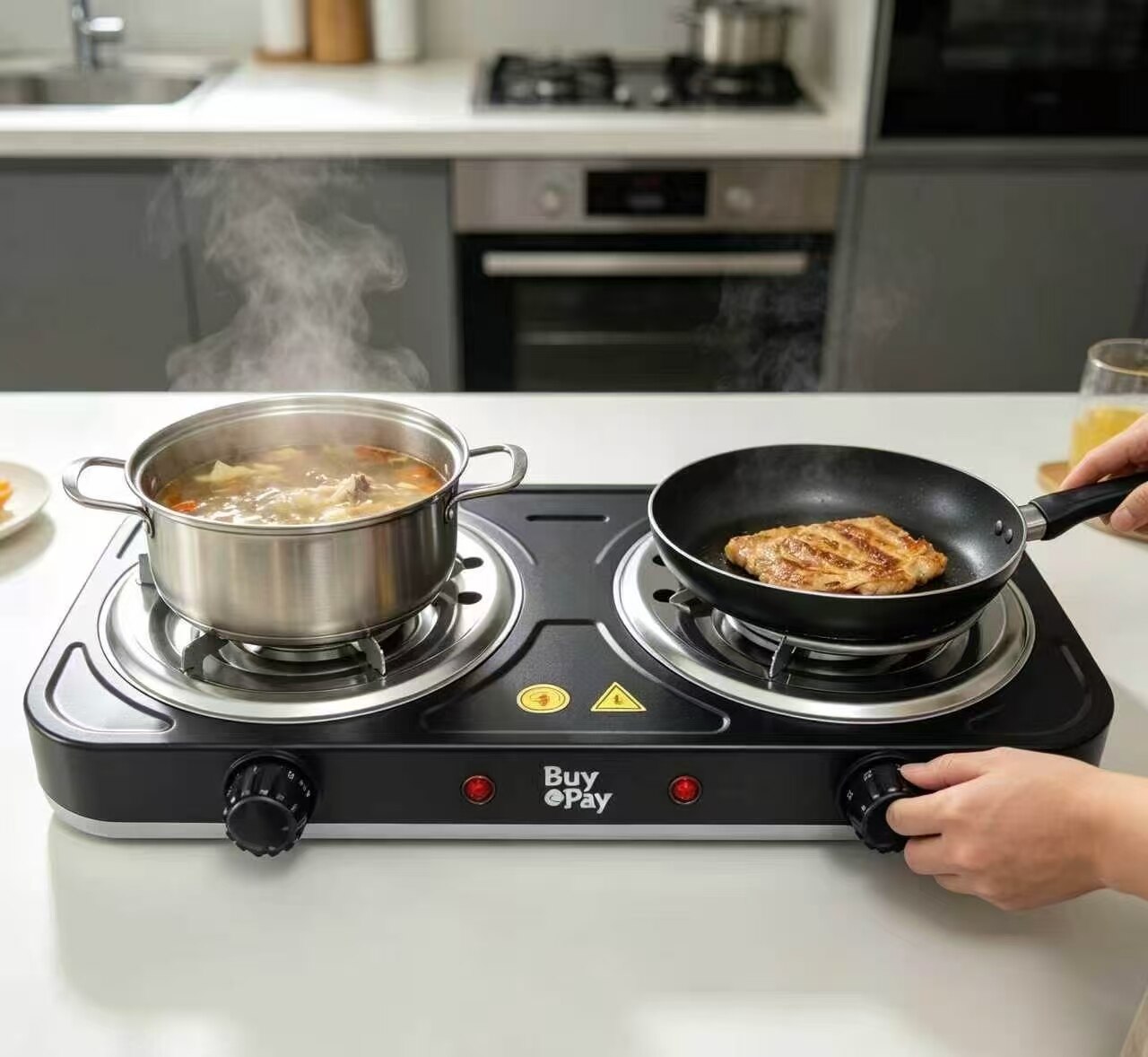Black Dual Burner Portable Electric Stove 2