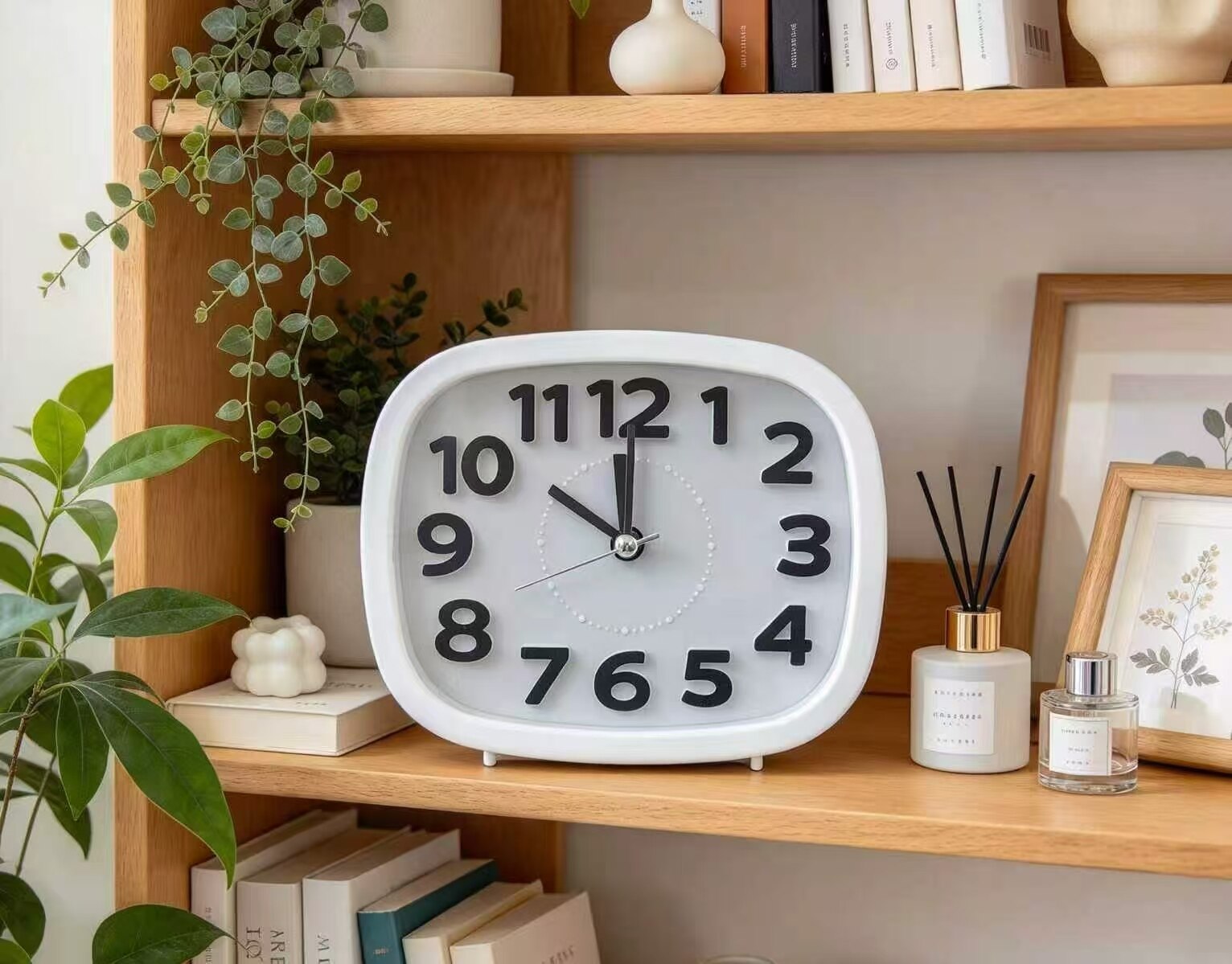 Black Wide-Face Clock 4