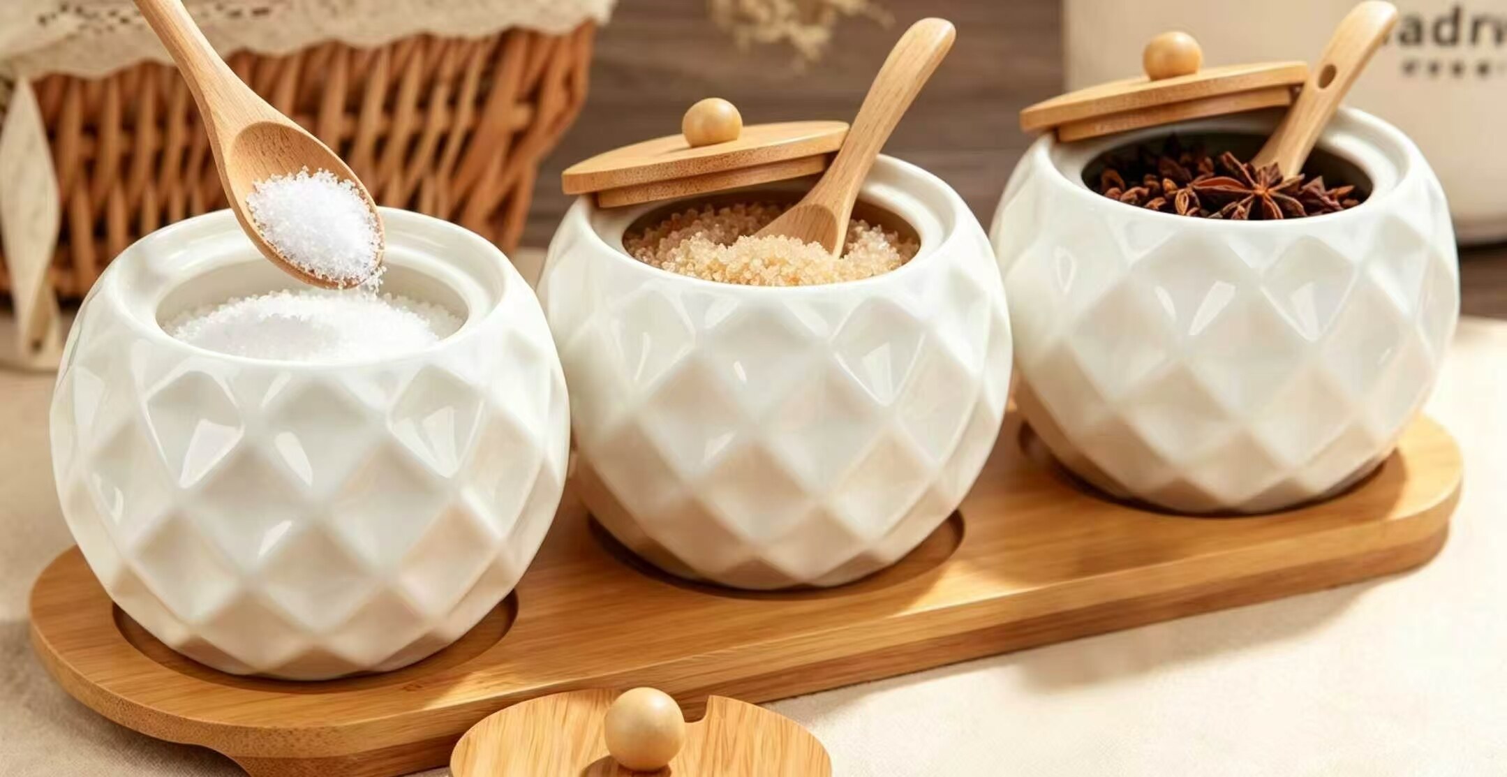 Star Diamond Pattern Seasoning Jar Set 3