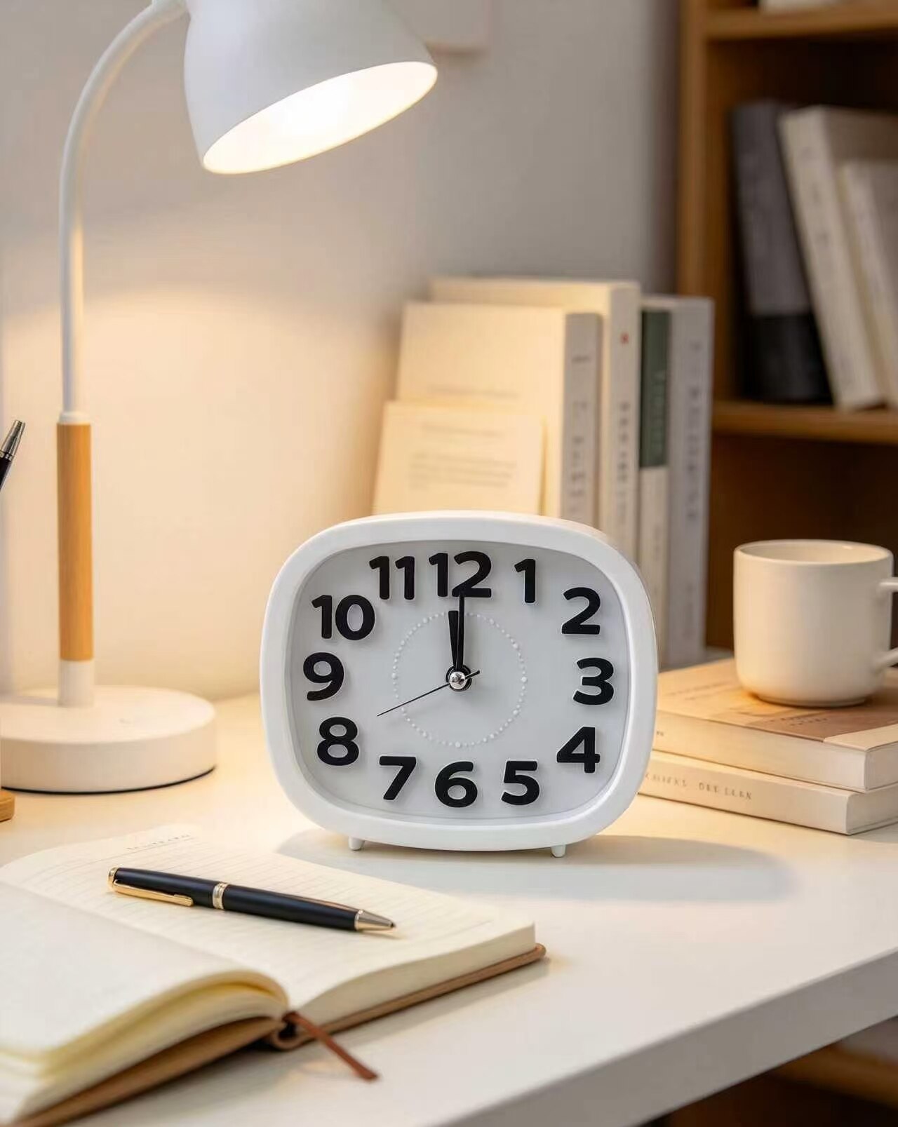 Wide-face Black Ink Clock 2