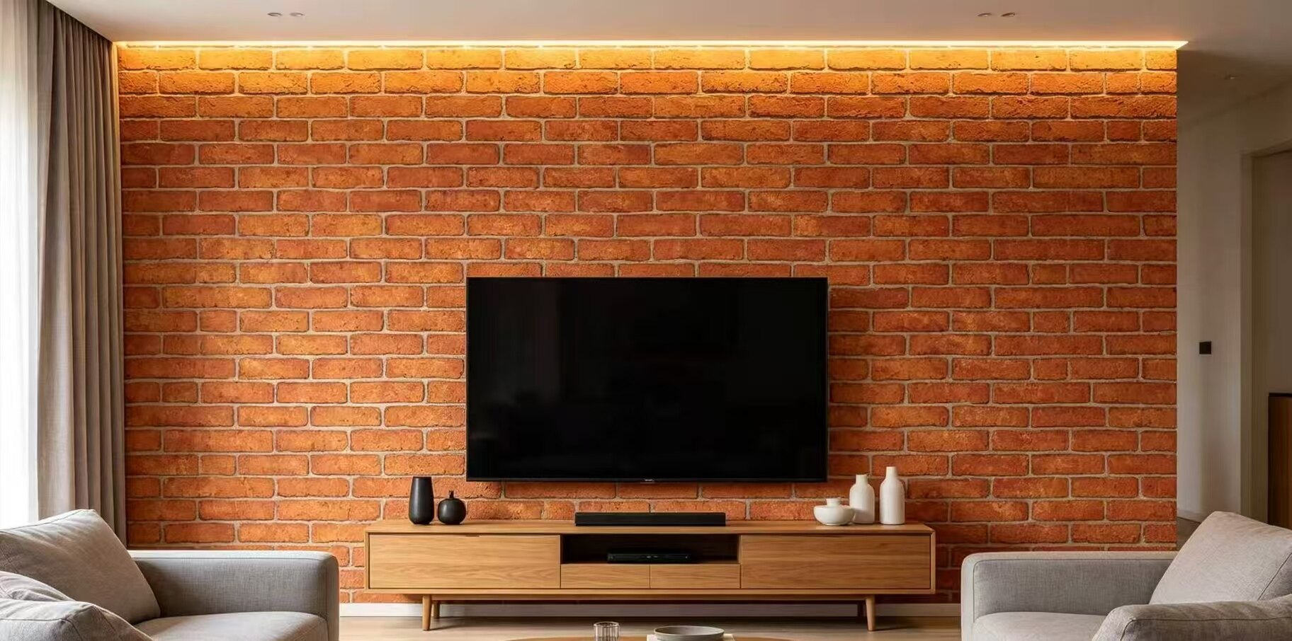 Vintage Warm Sun Brick Tile Sticker 3
