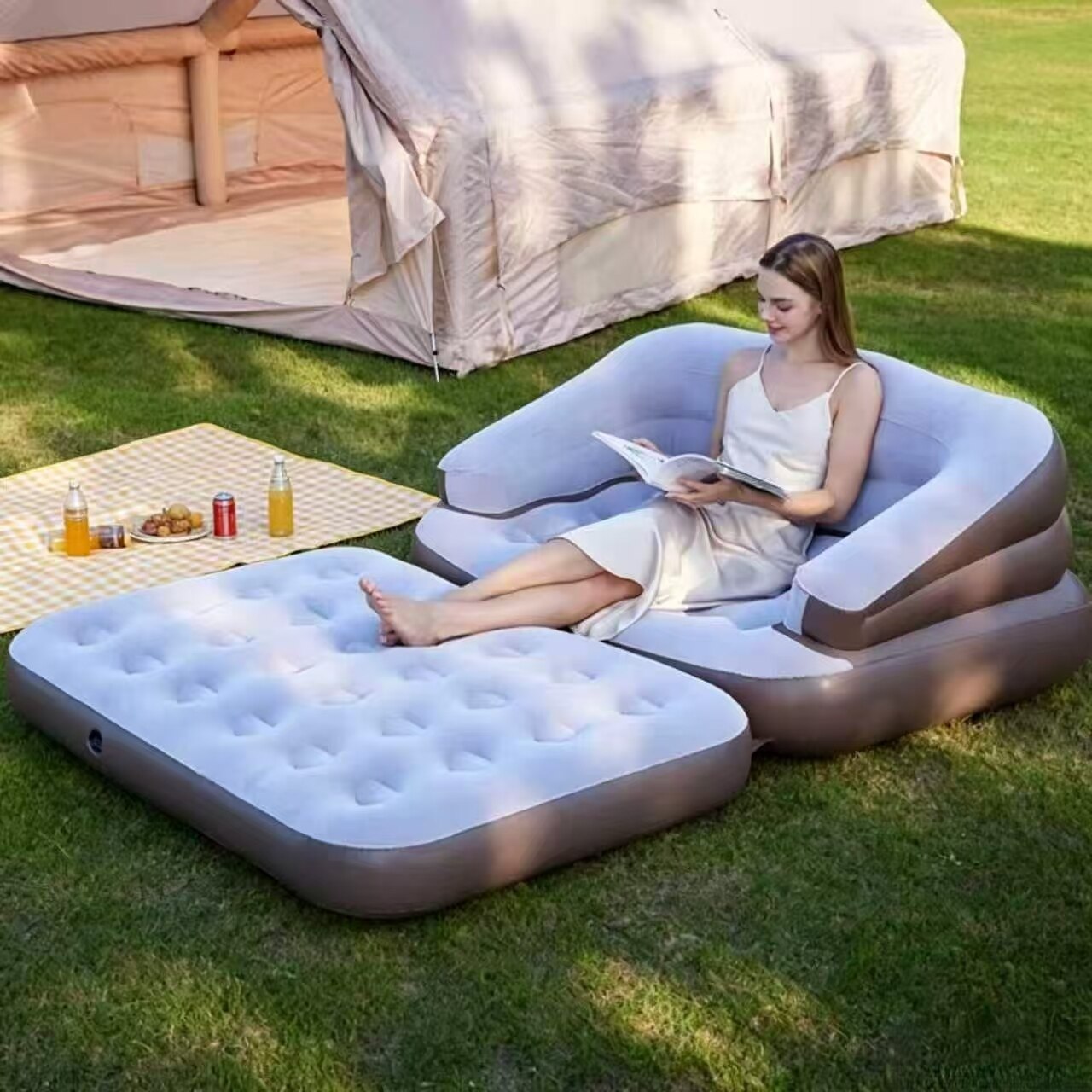 Outdoor Portable Foldable Inflatable Sofa Bed