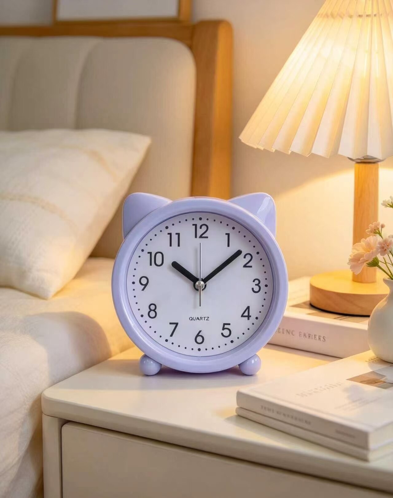 Taro Purple Cat Ear Desk Clock 2