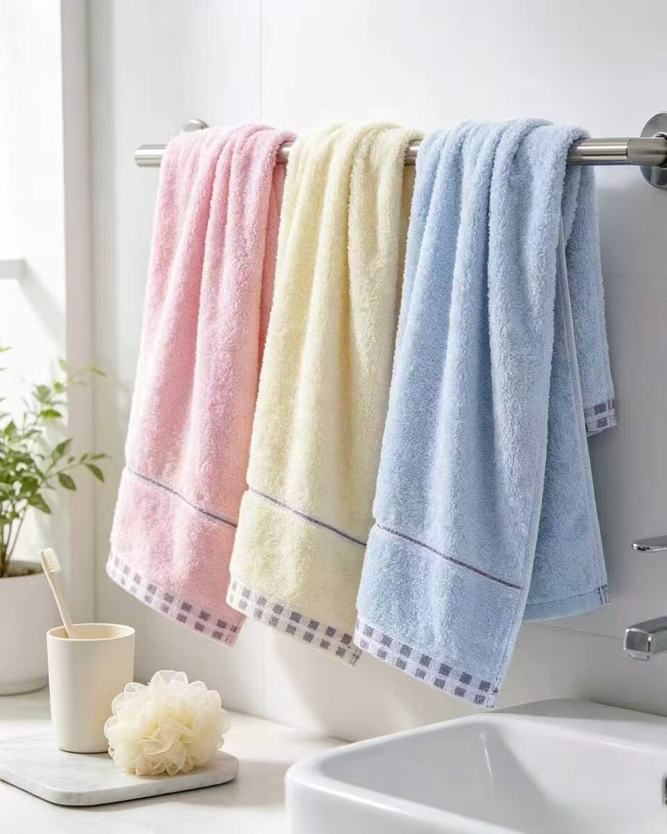 Fresh Plaid Satin Stripe Towel 2