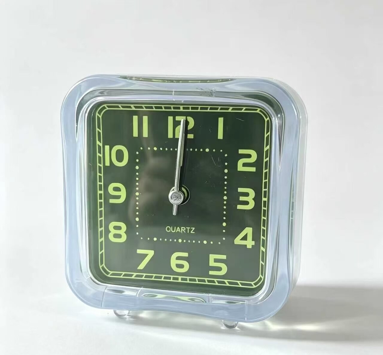 Crystal Green Square Quartz Clock