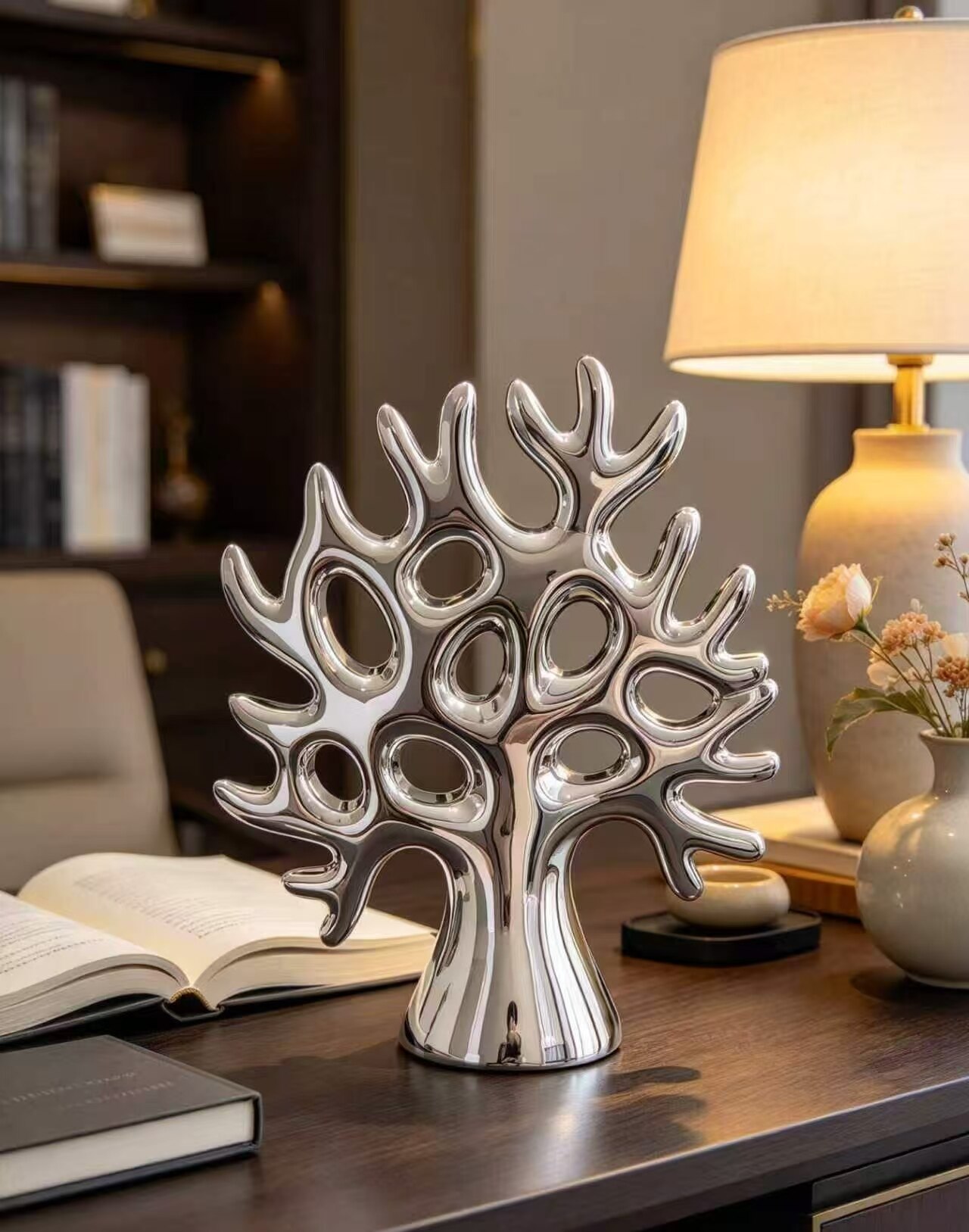 Silver Mirror Branch Decorative Tree 5