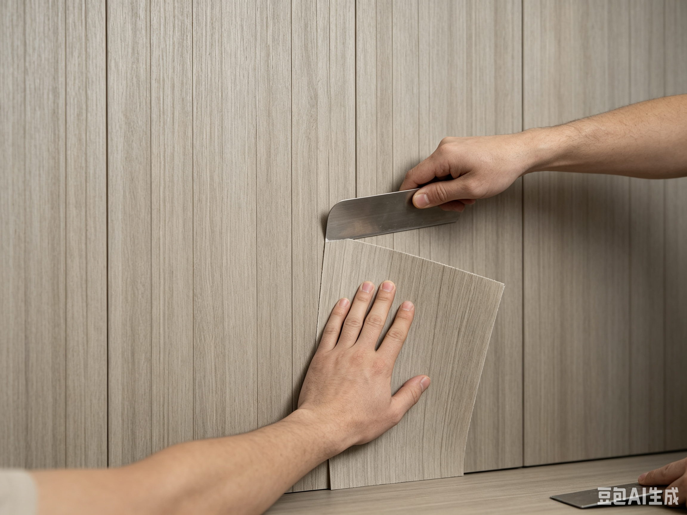 Gray Oak Straight Grain Wall Sticker 5