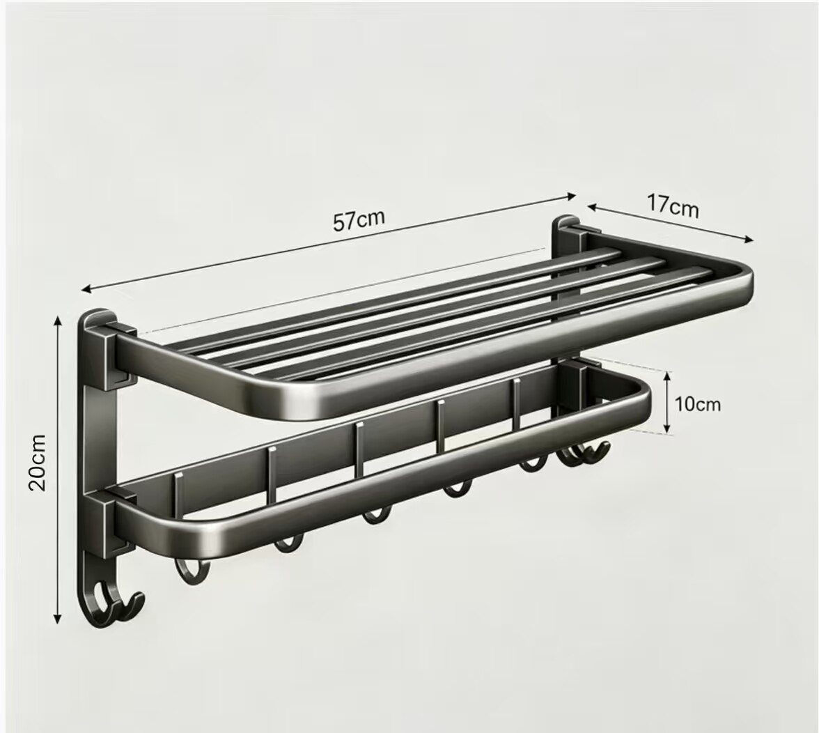 Minimalist Gray Multi-Function Folding Wall Mount 5