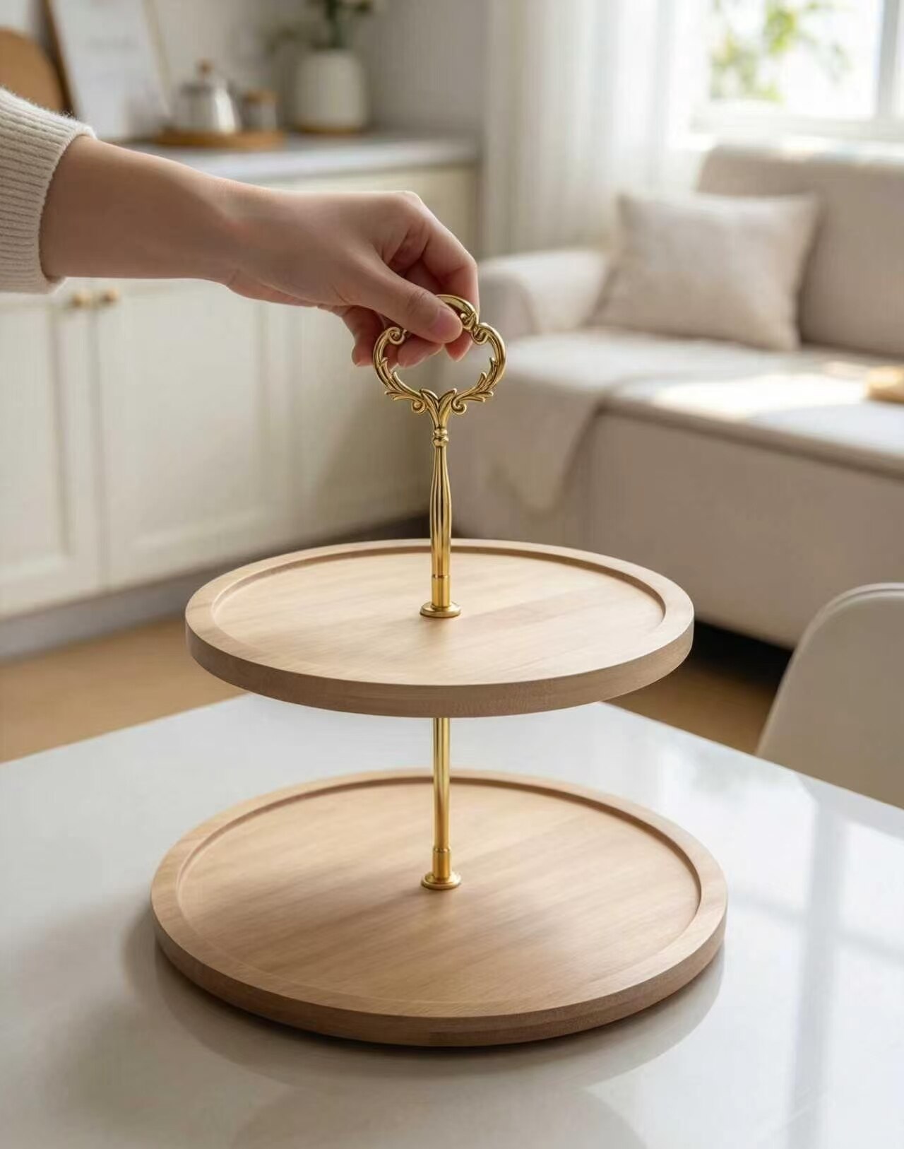 Jianmu Gold Tone Double Tray 5