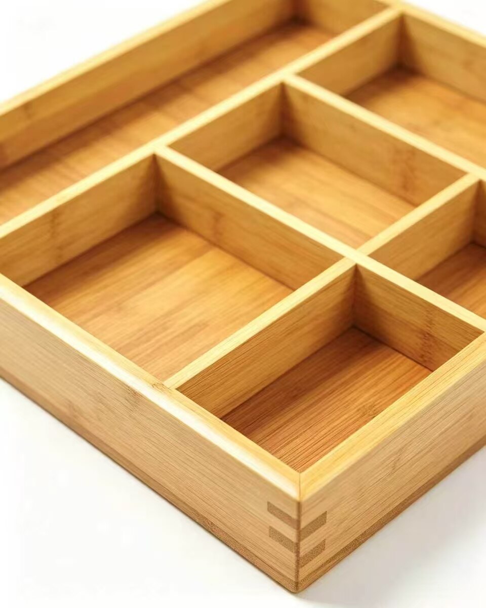 Bamboo-Style Cutlery Drawer Organizer 4