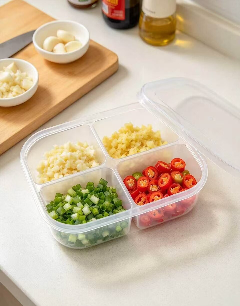 4-Compartment Clear Storage Container 3