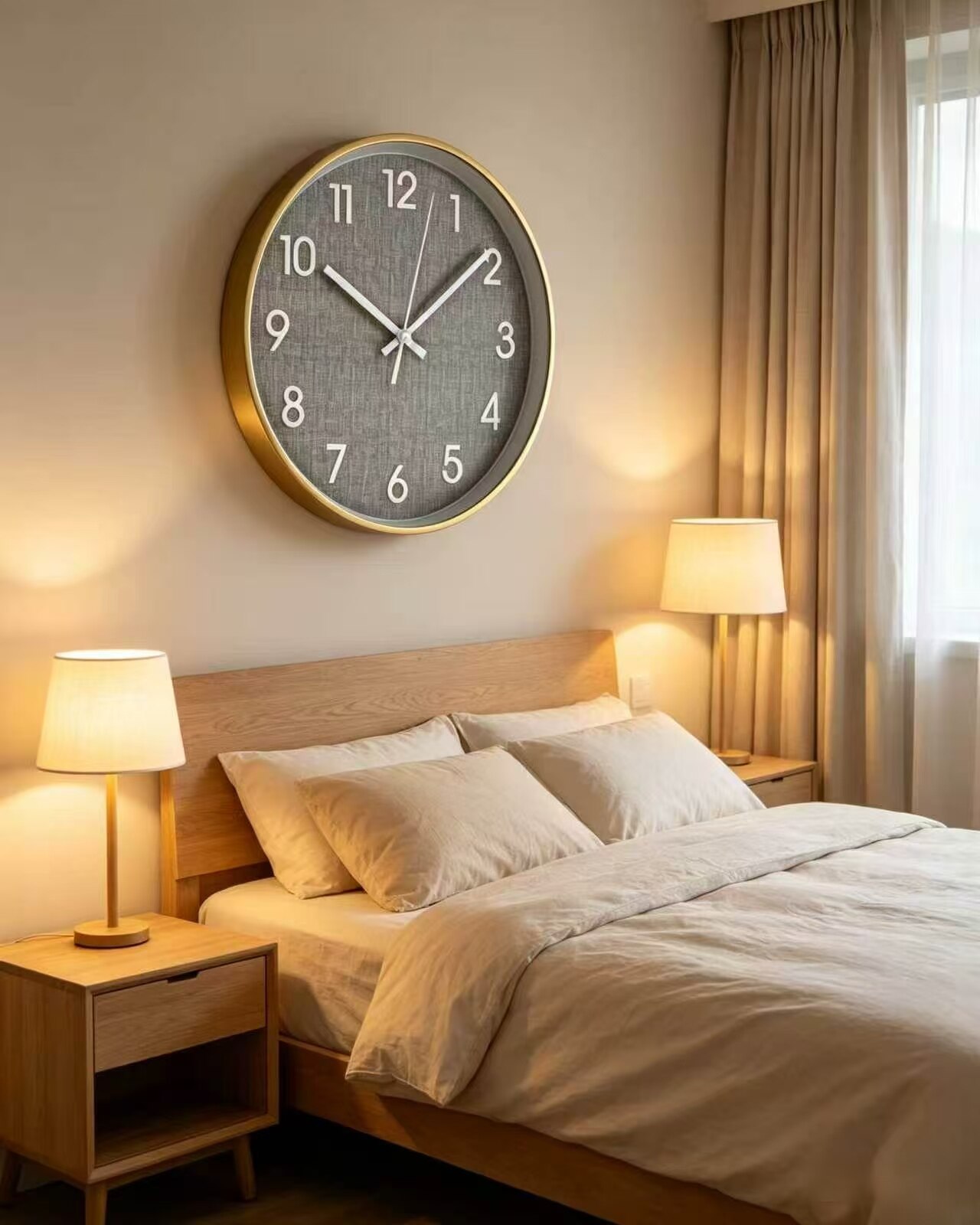 Gray Gold Frame Wall Clock 2