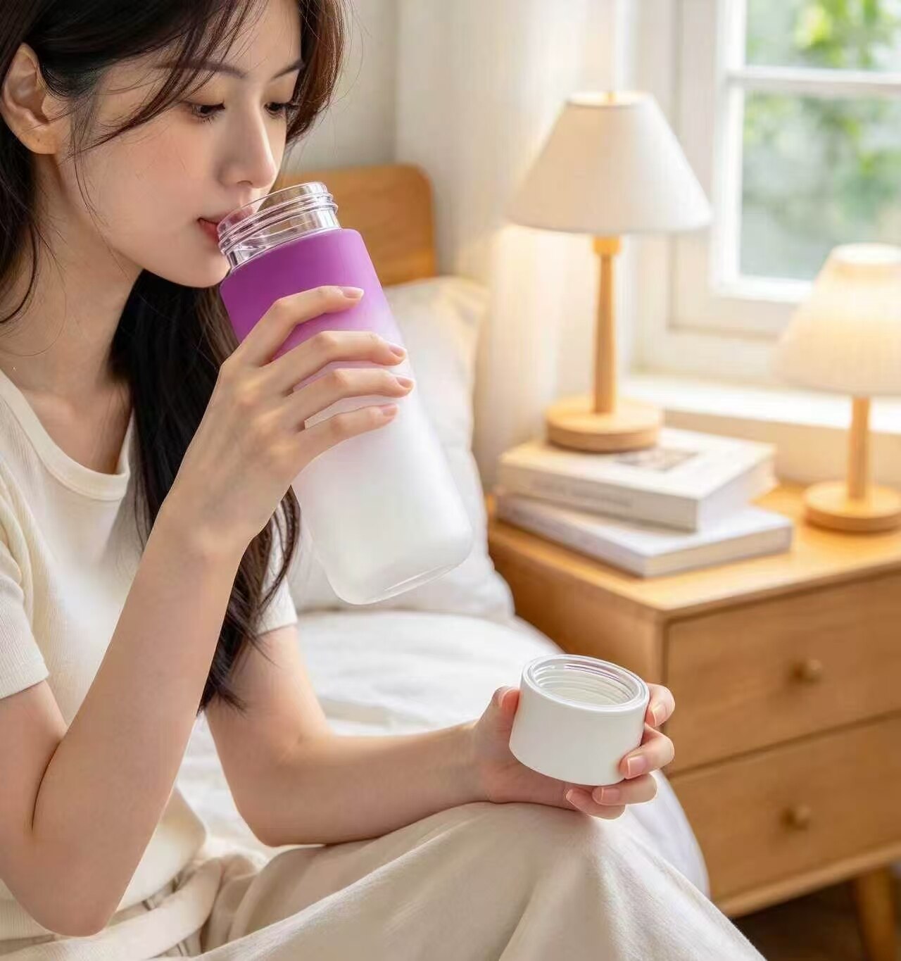 Dreamy Purple Clay Travel Mug 4