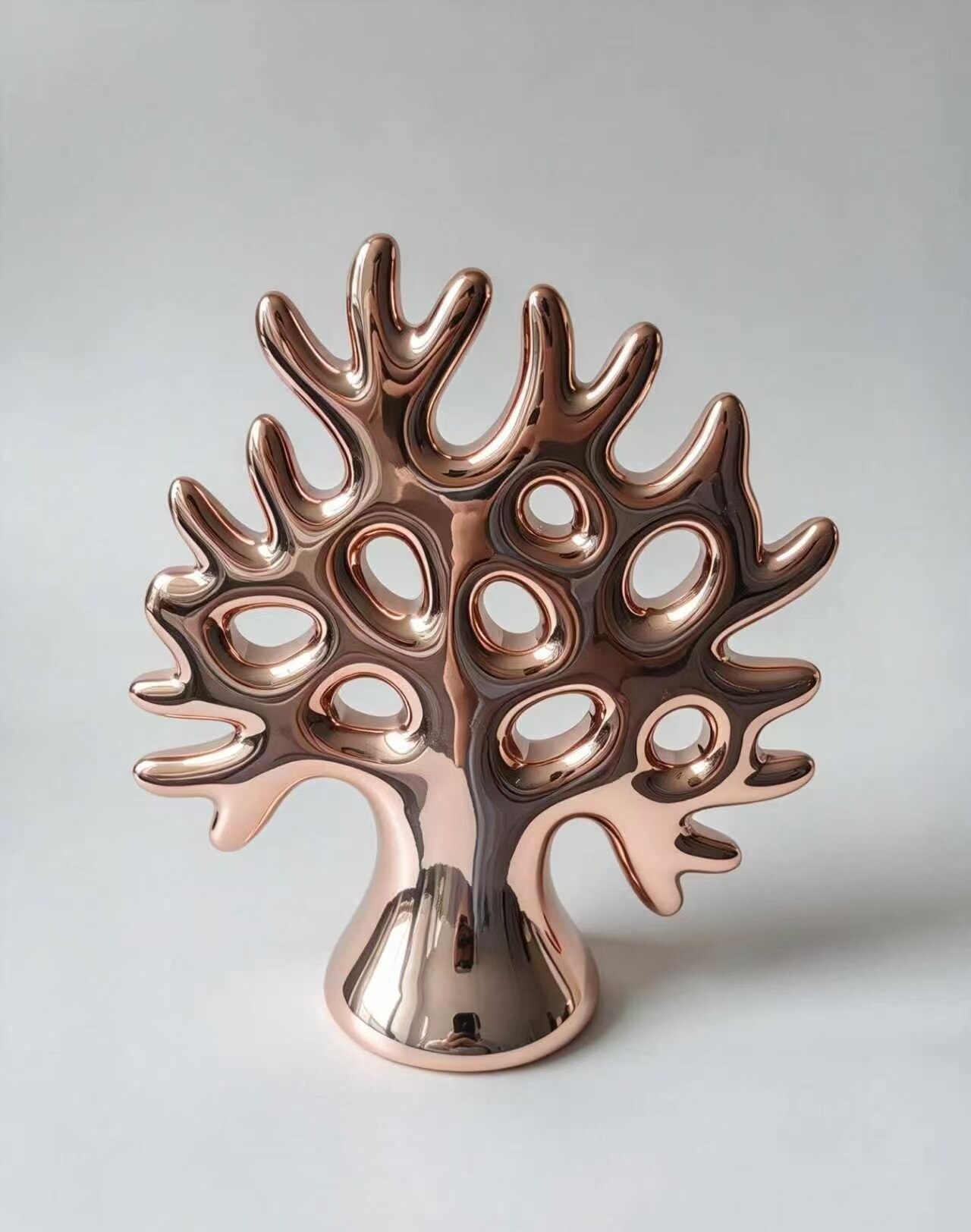 Rose Gold Ornament with Flowing Light and Shadow
