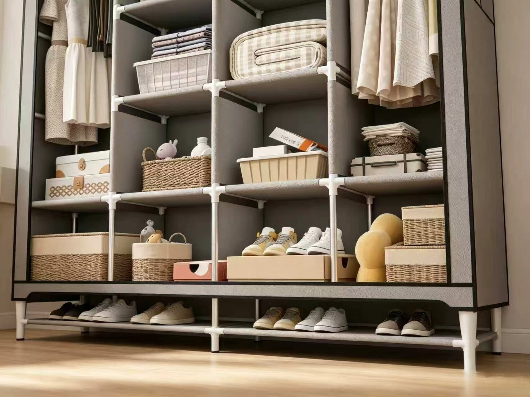 All-in-One Four-Room Dustproof Assembly Wardrobe 3