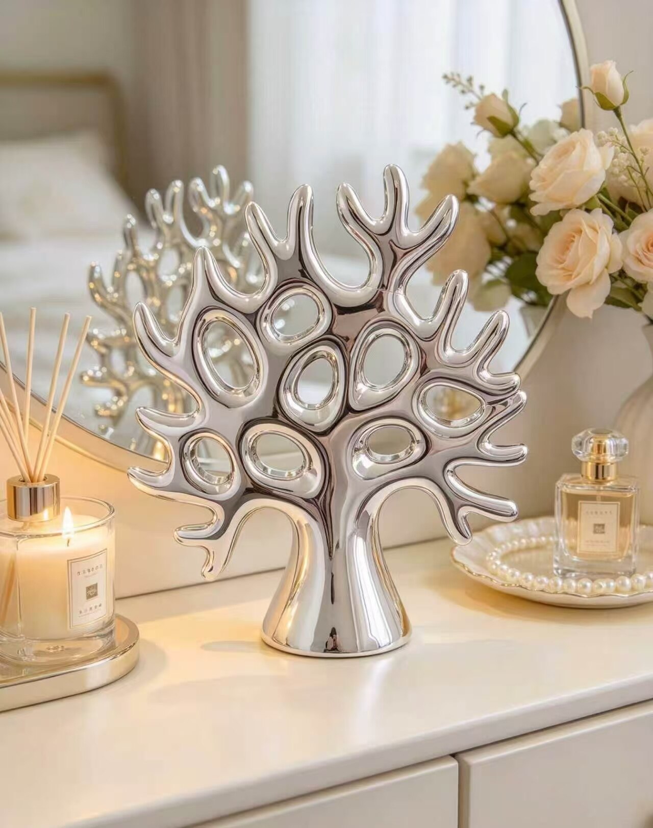 Mirror Silver Branch Decorative Tree 2