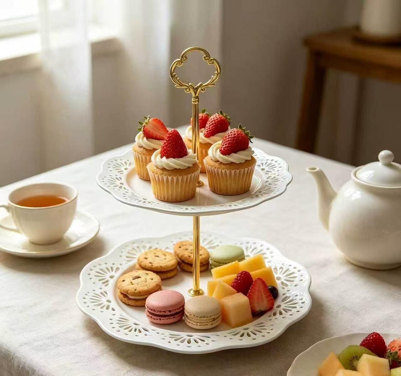 Lace Double-Tier Cake Stand 4