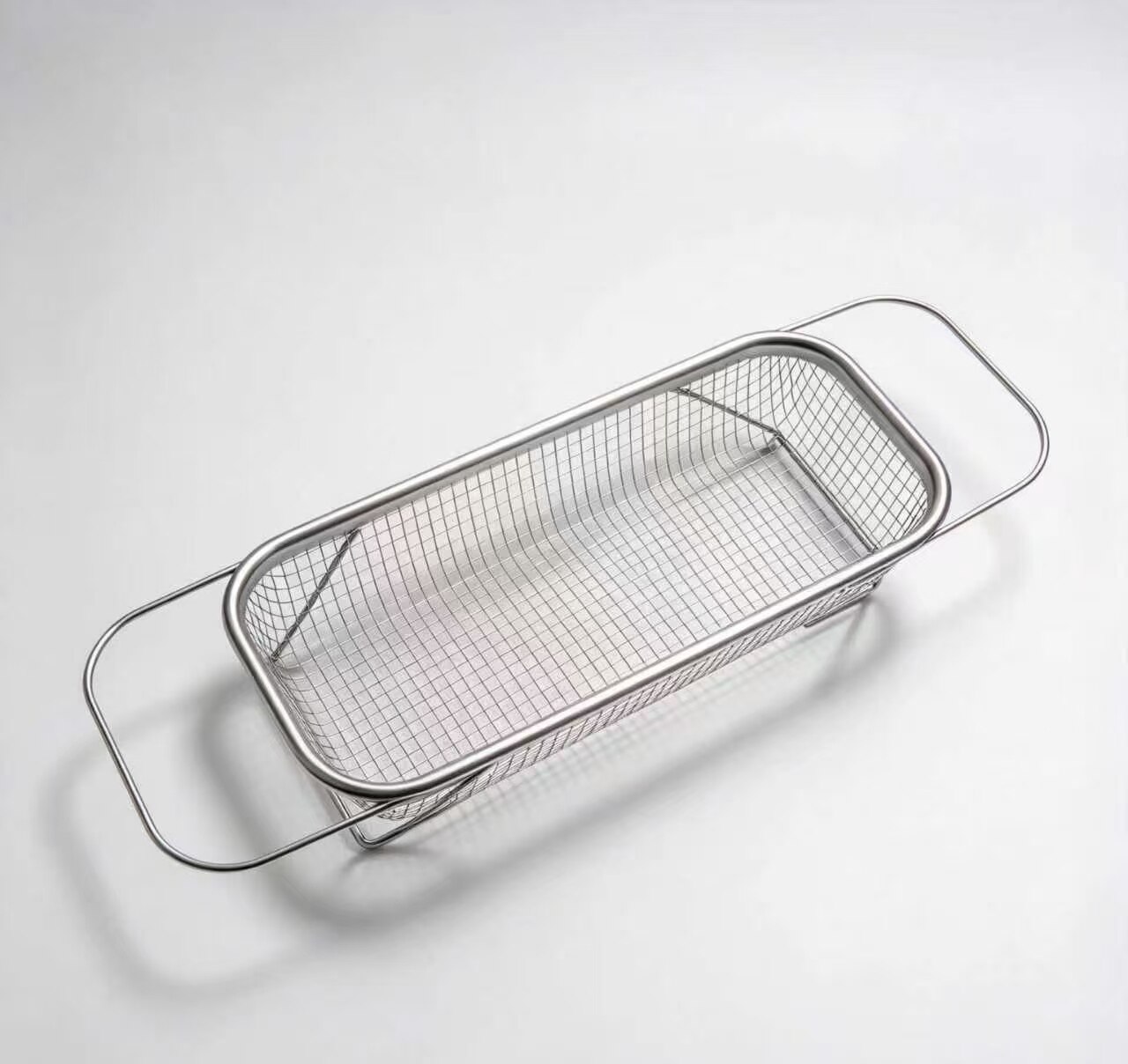 Silver Grid Double-Handle Rectangular Mesh Basket 2