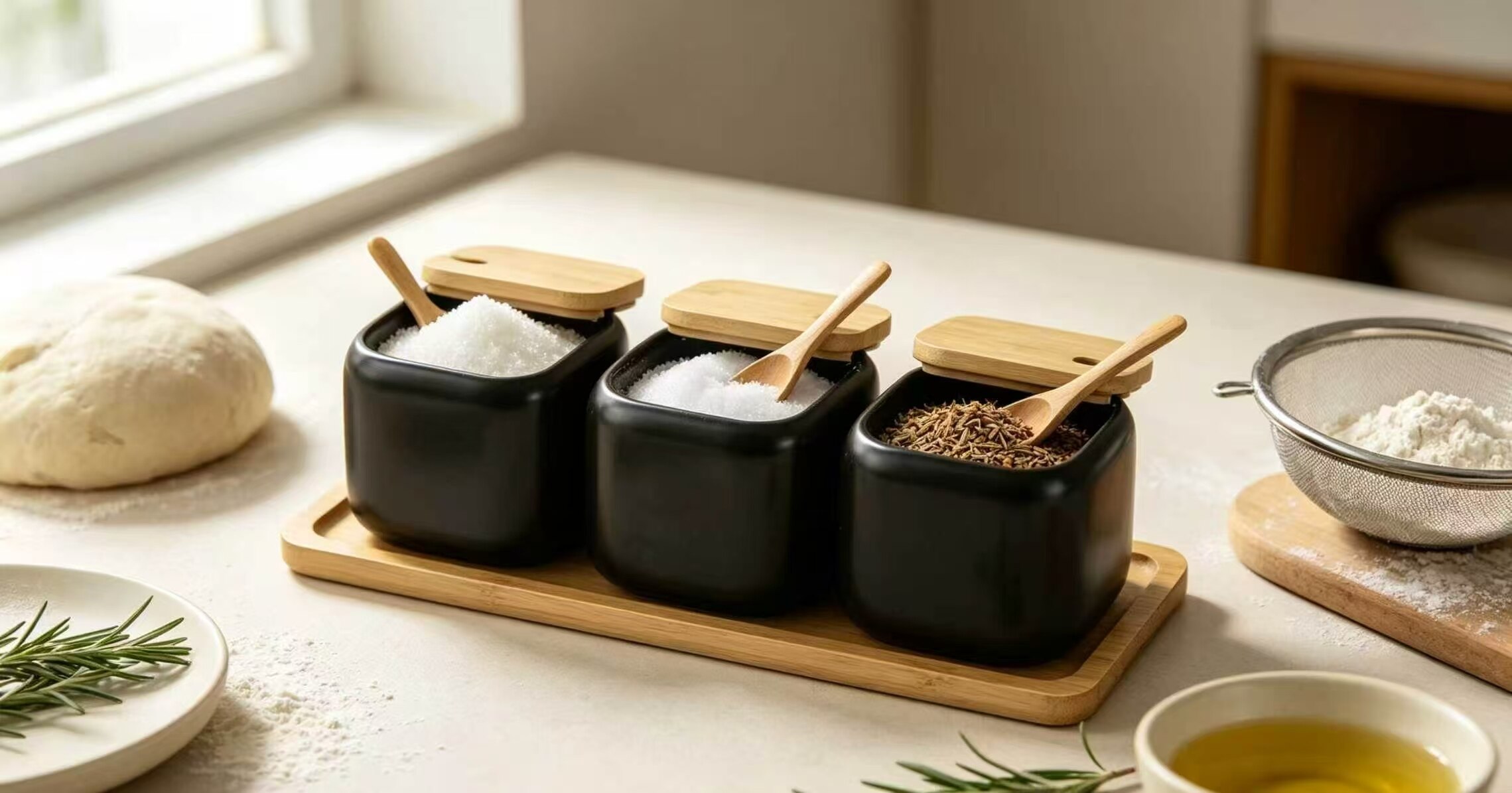 Suhei Square Wood Spice Jar 2