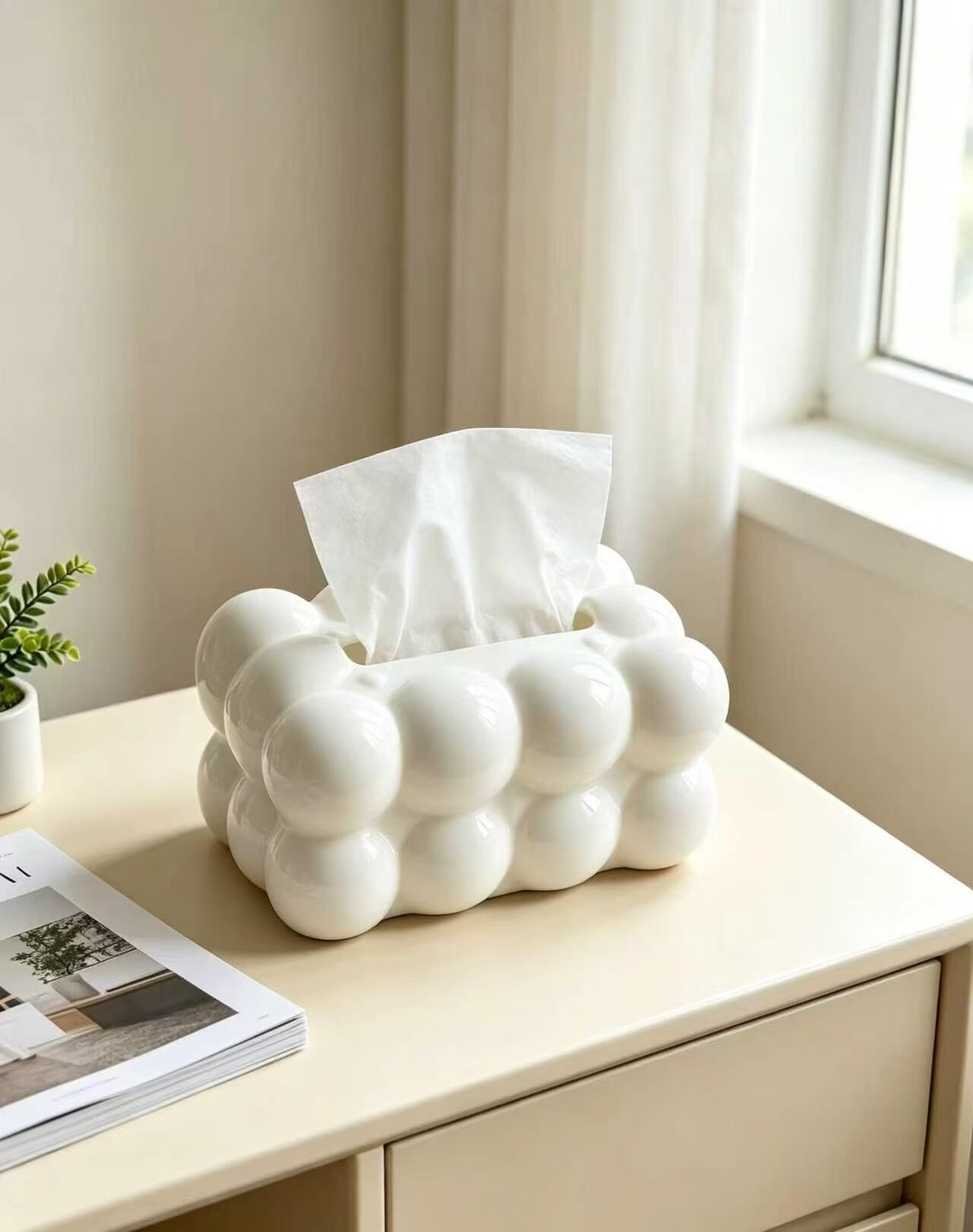 Round Bubble 3D Tissue Box 2