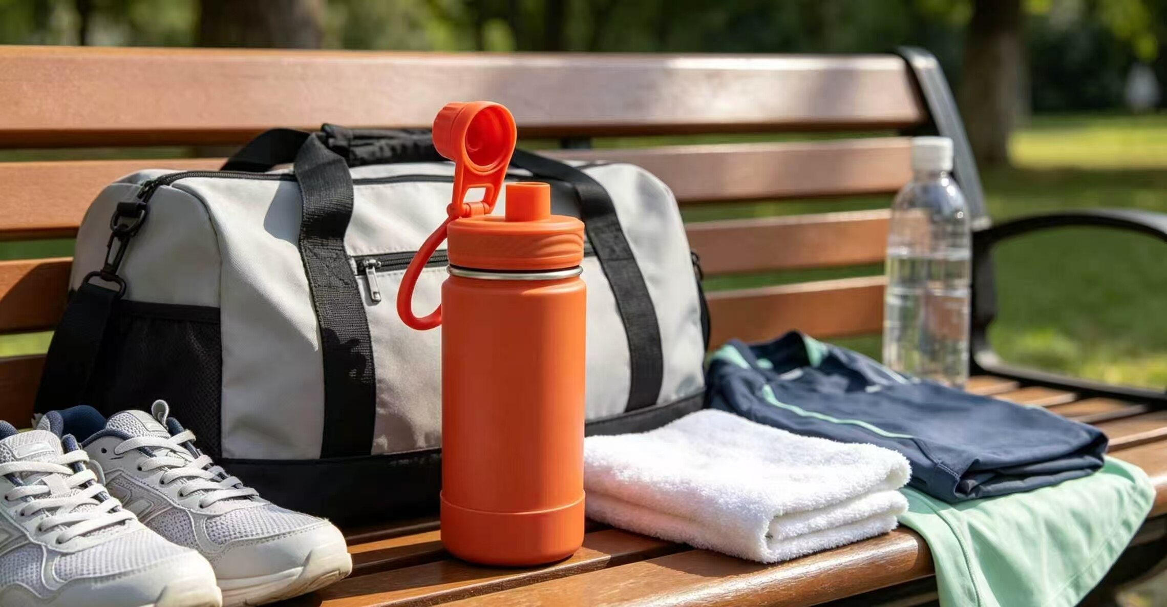 Warm Orange Swirl-Design Screw-On Insulated Mug 5