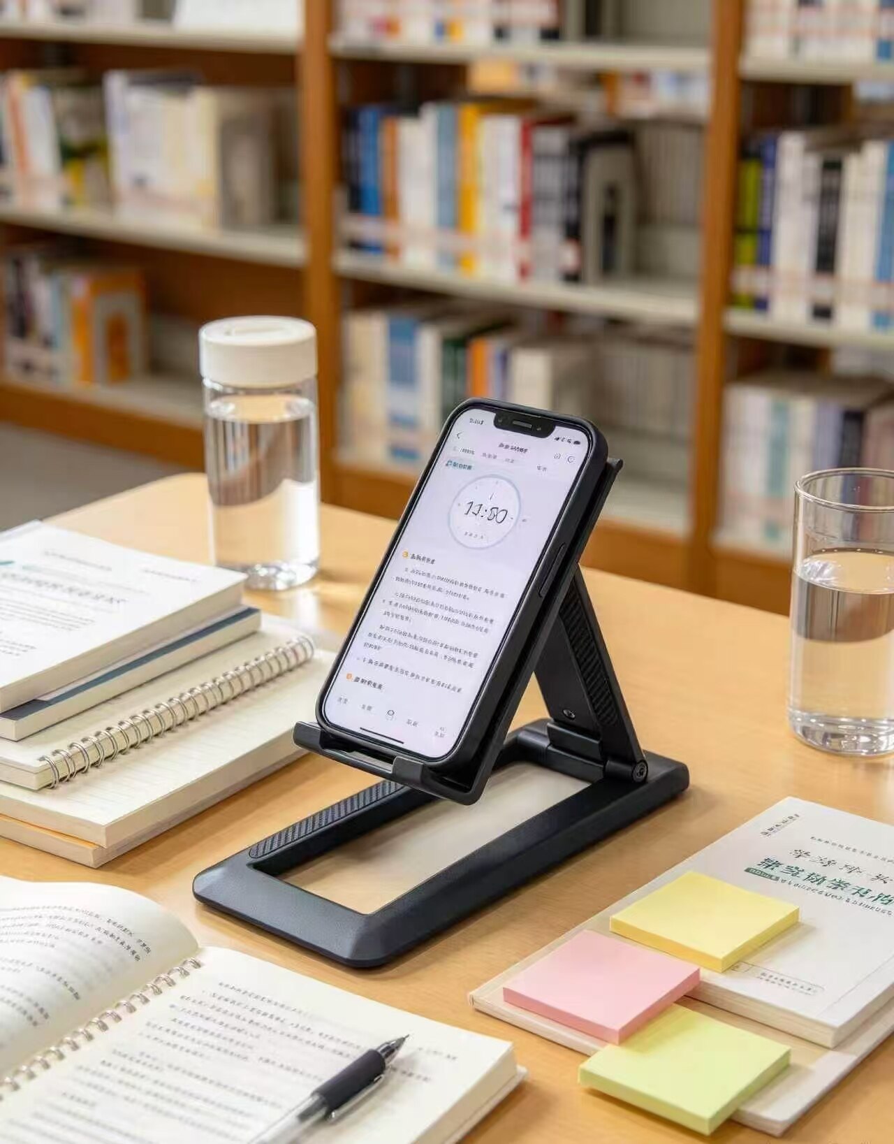 Matte Black Non-Slip Folding Phone Stand 5