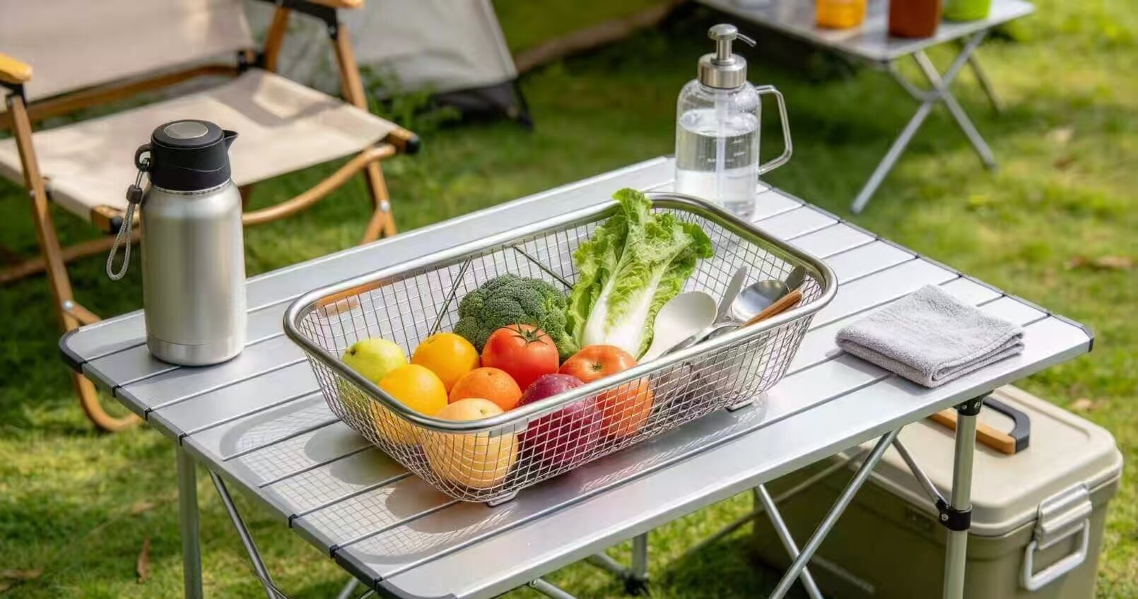Silver Grid Double-Handle Rectangular Filter Basket 3