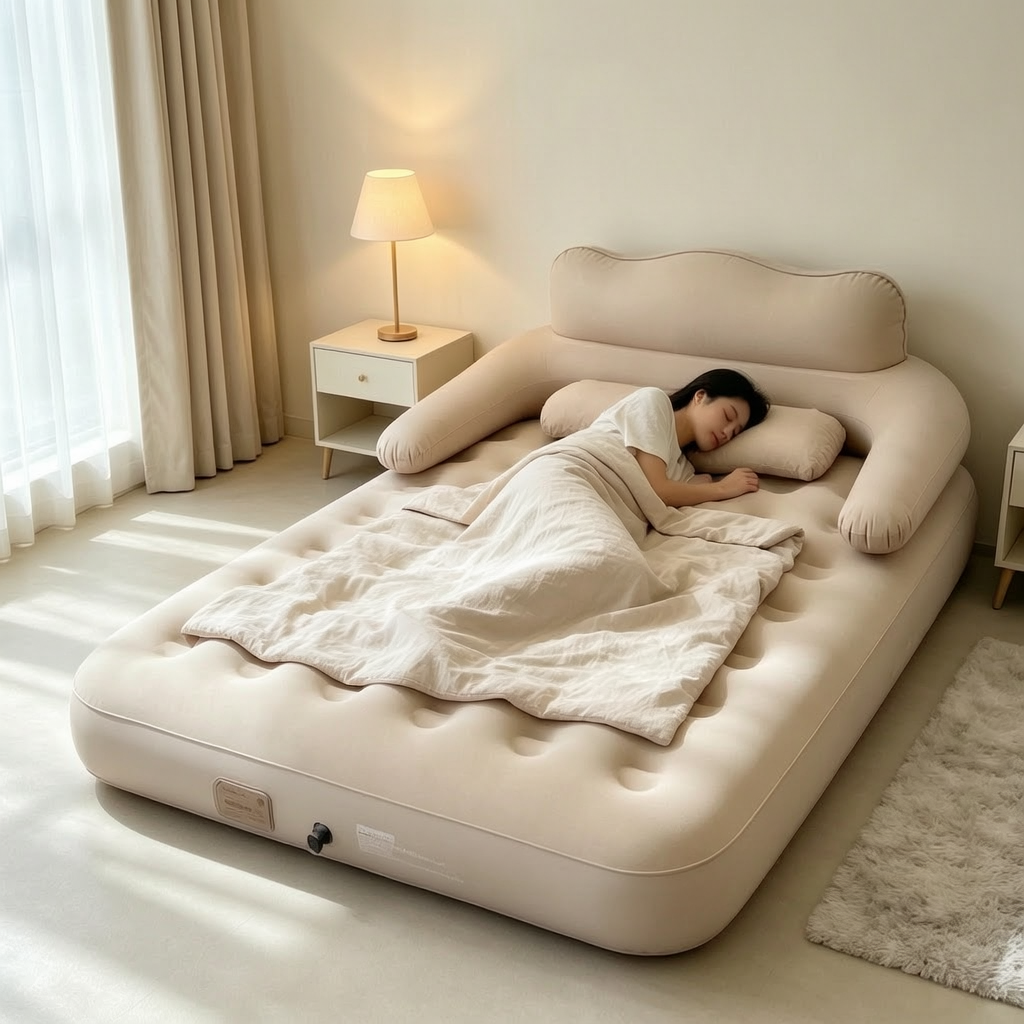 All-in-one Inflatable Lounger with Backrest