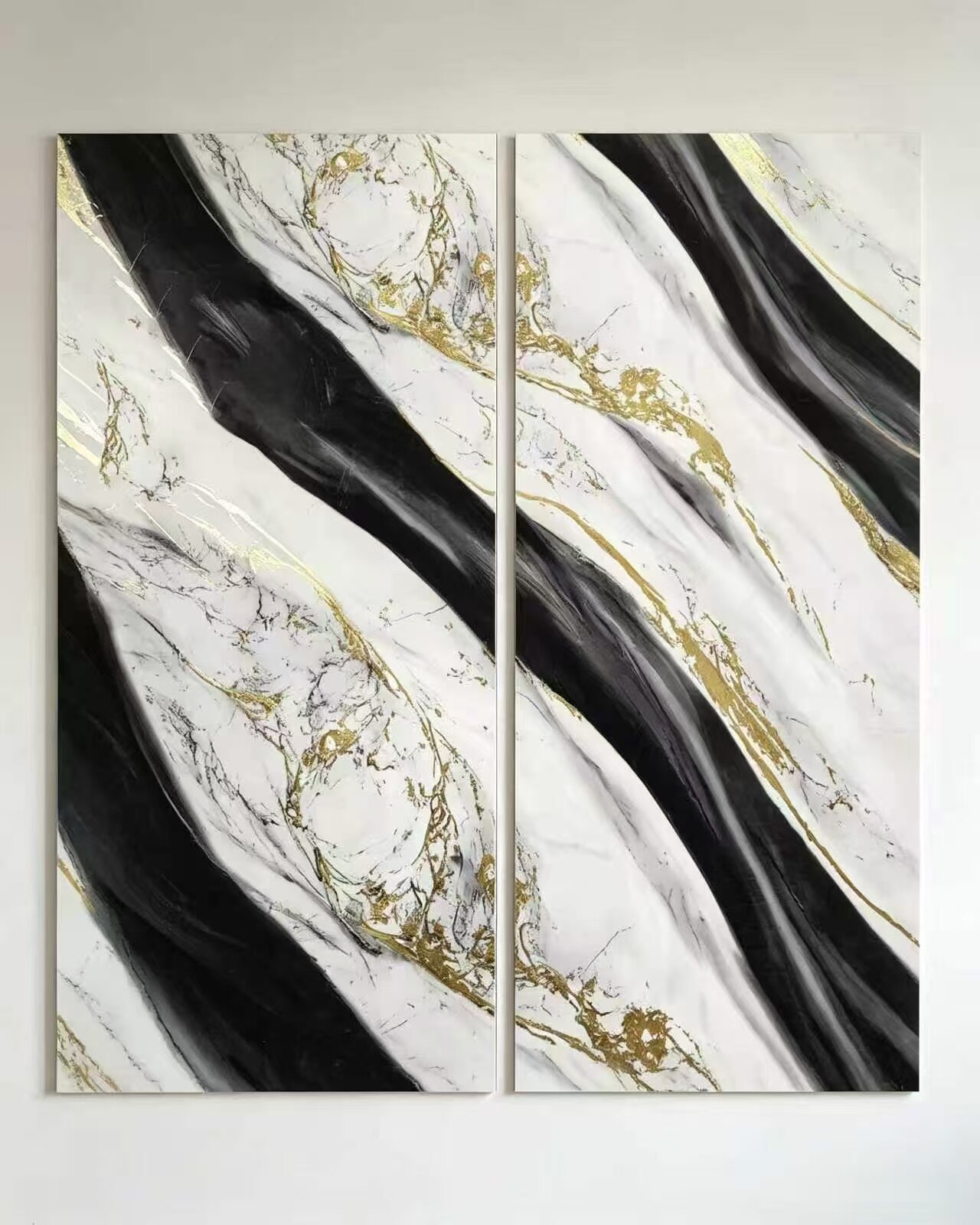 黑白金流体艺术墙贴